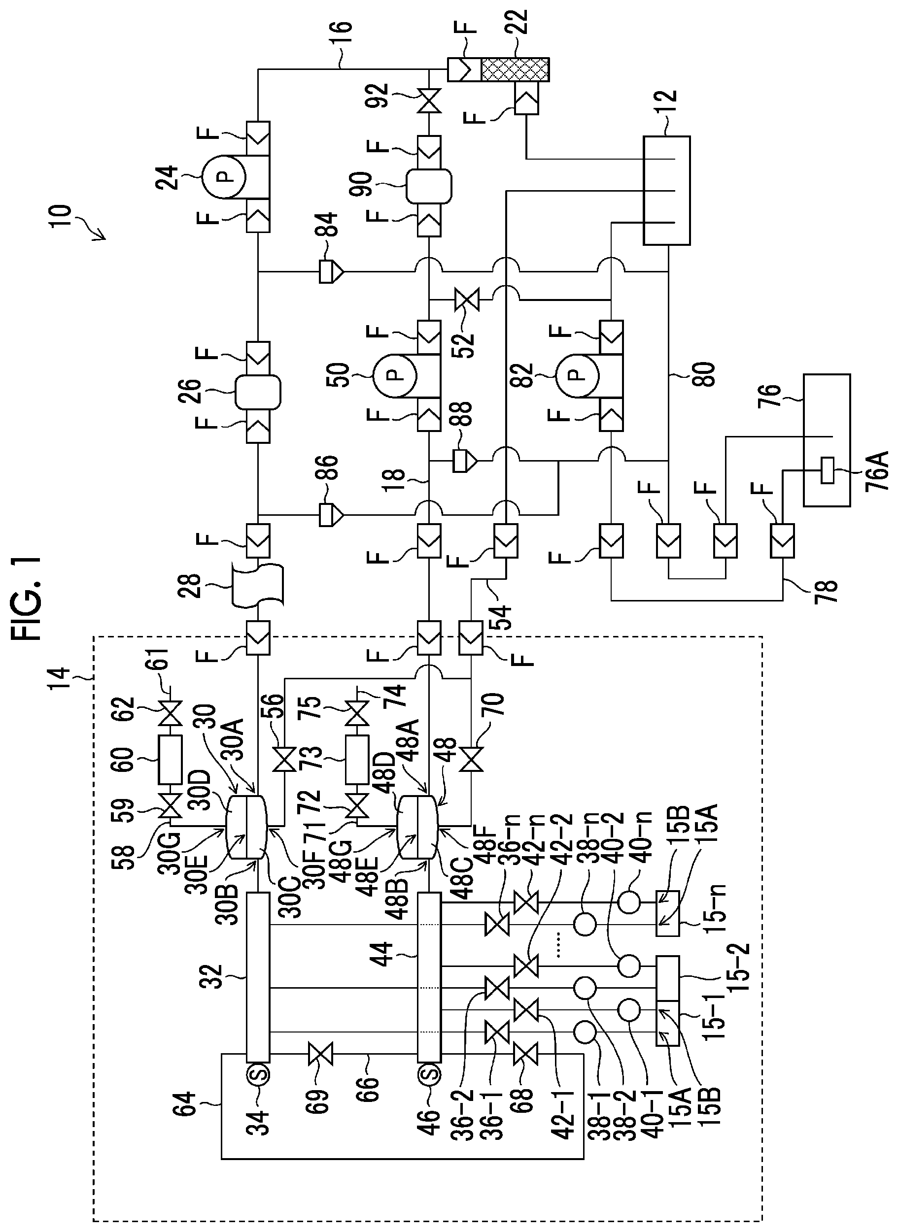 Patent US12319069 — Liquid supply device, control method of liquid supply device, and printing apparatus — Figure 1