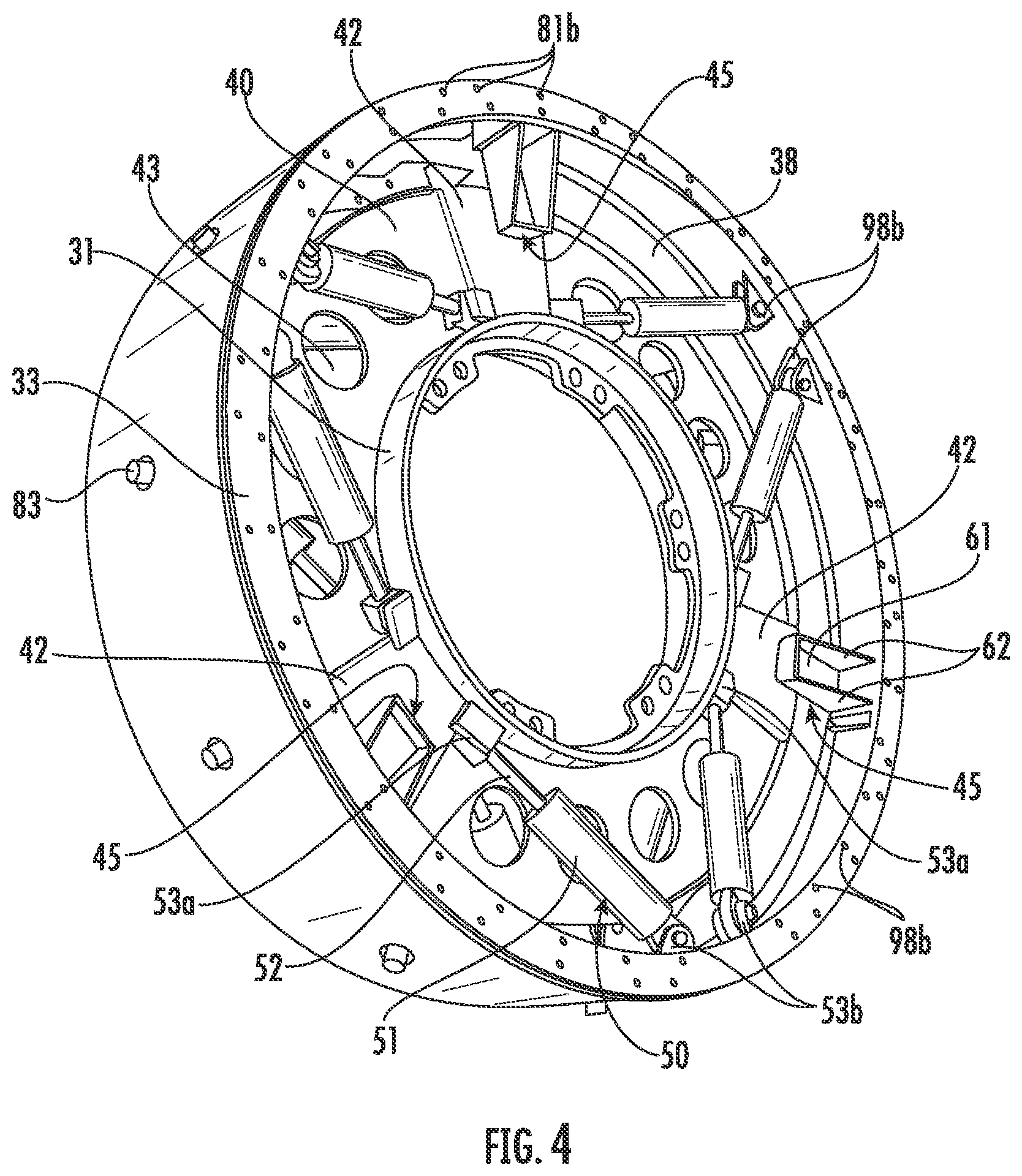 Patent US12319090 Figure 4 – Mine material processing apparatus including gas spring wheel assemblies and related methods
