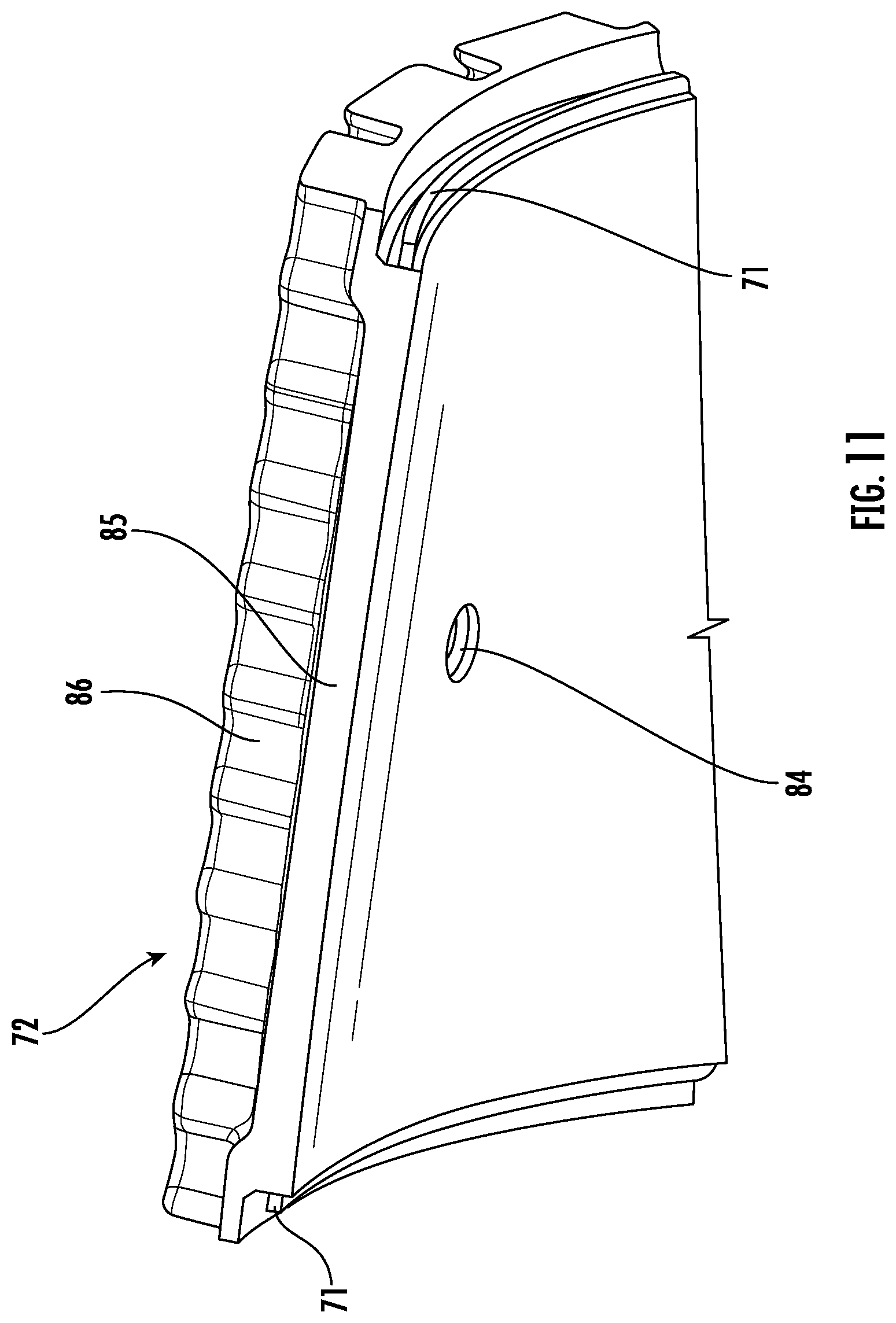 Patent US12319090 Figure 11 – Mine material processing apparatus including gas spring wheel assemblies and related methods