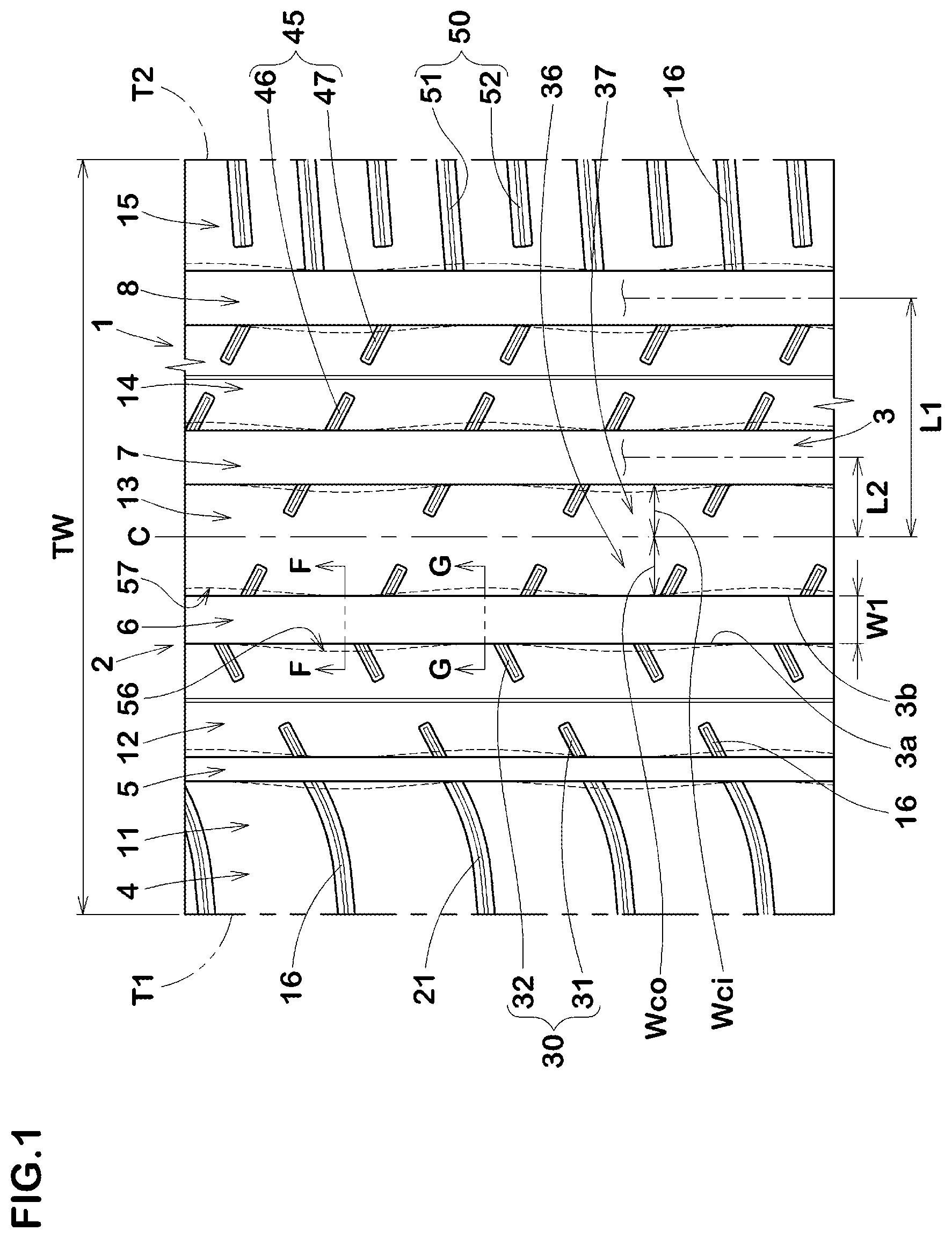 Patent US12319094 — Tire — Figure 1