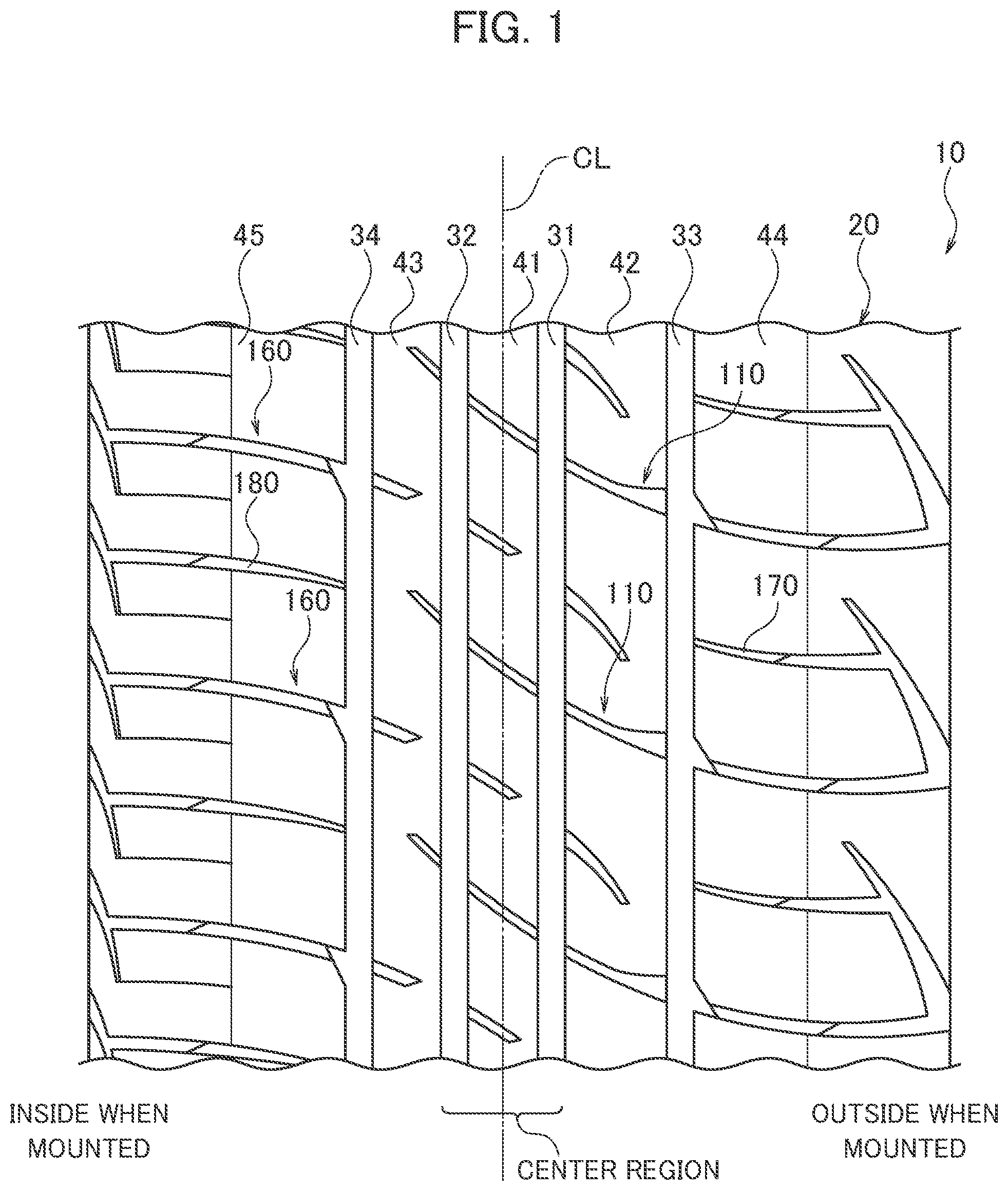 Patent US12319095 — Tire — Figure 1