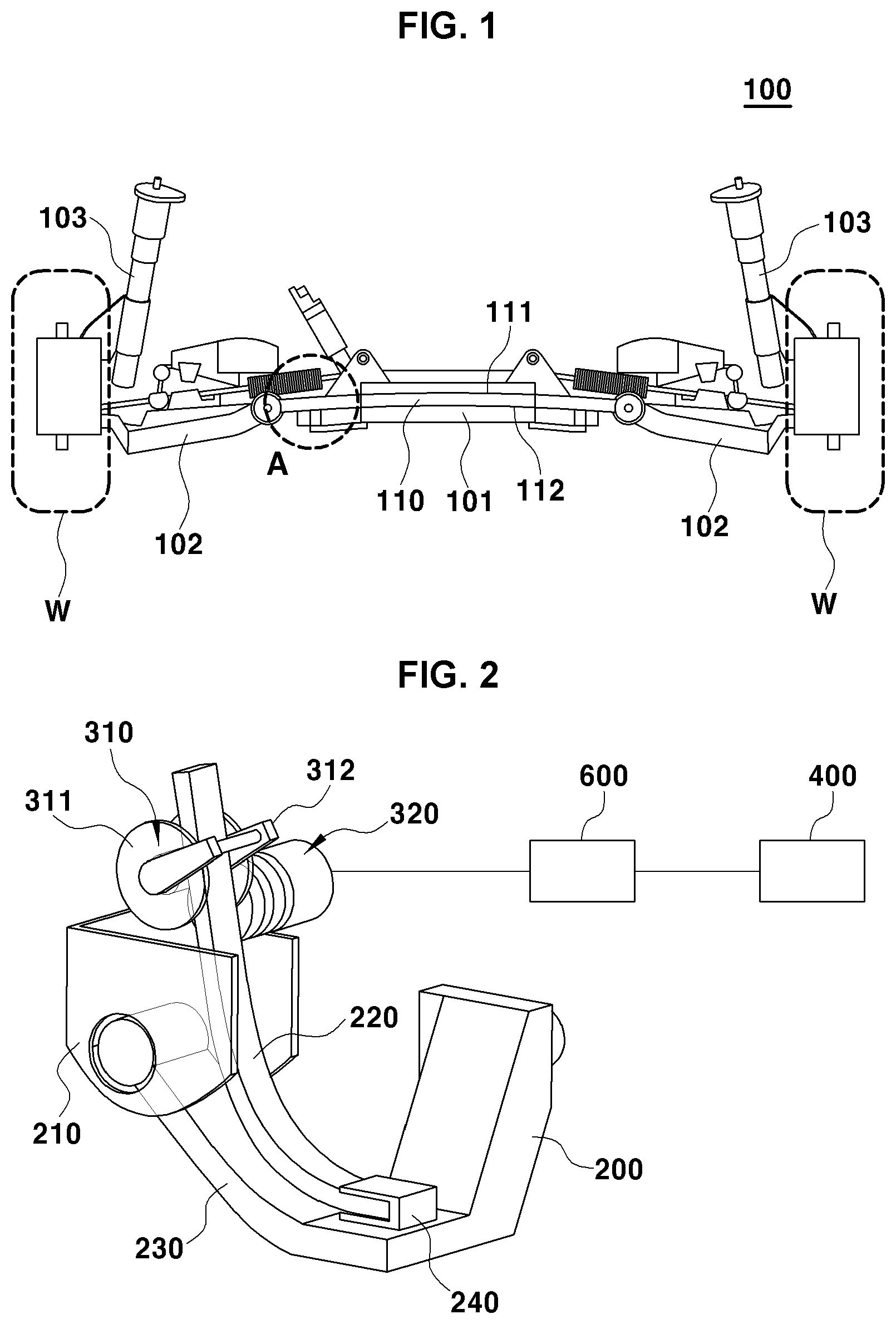 Patent US12319104 — Suspension having leaf spring — Figure 1