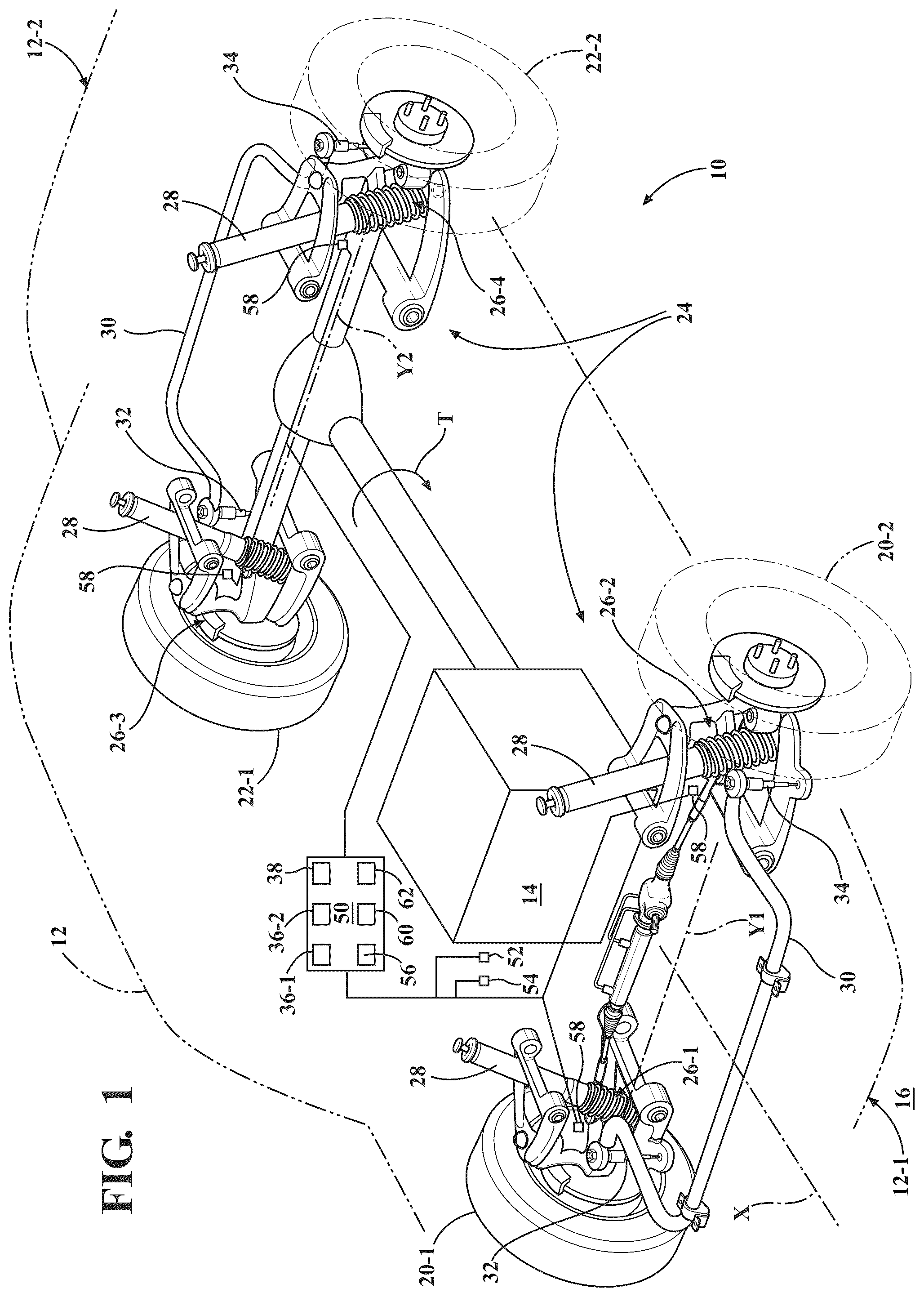 Patent US12319112 — Telescoping multi-section lockable link for a vehicle suspension stabilizer bar — Figure 1