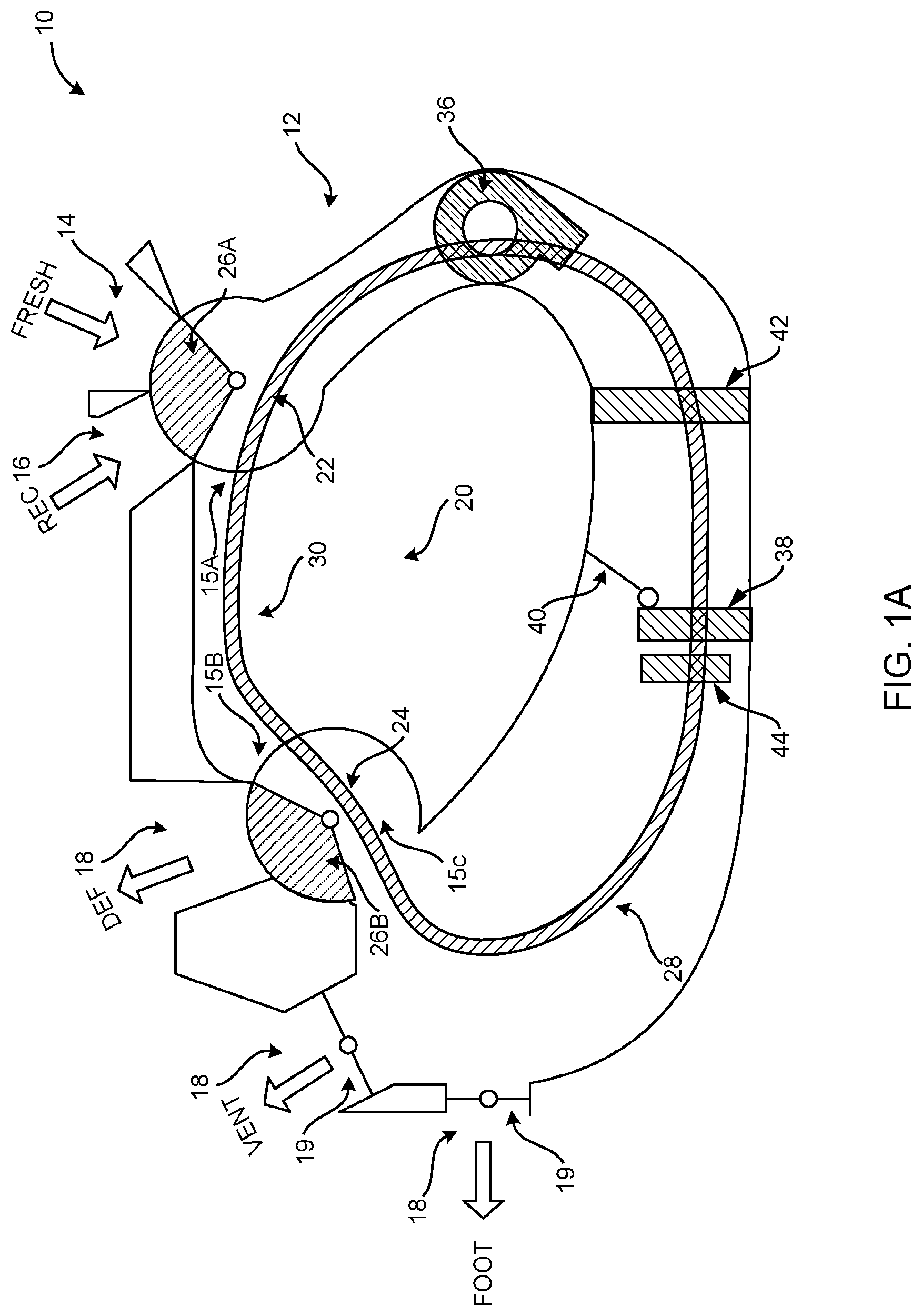 Patent US12319114 — Heating, ventilation, and air conditioning case with extractor port to ambient — Figure 1
