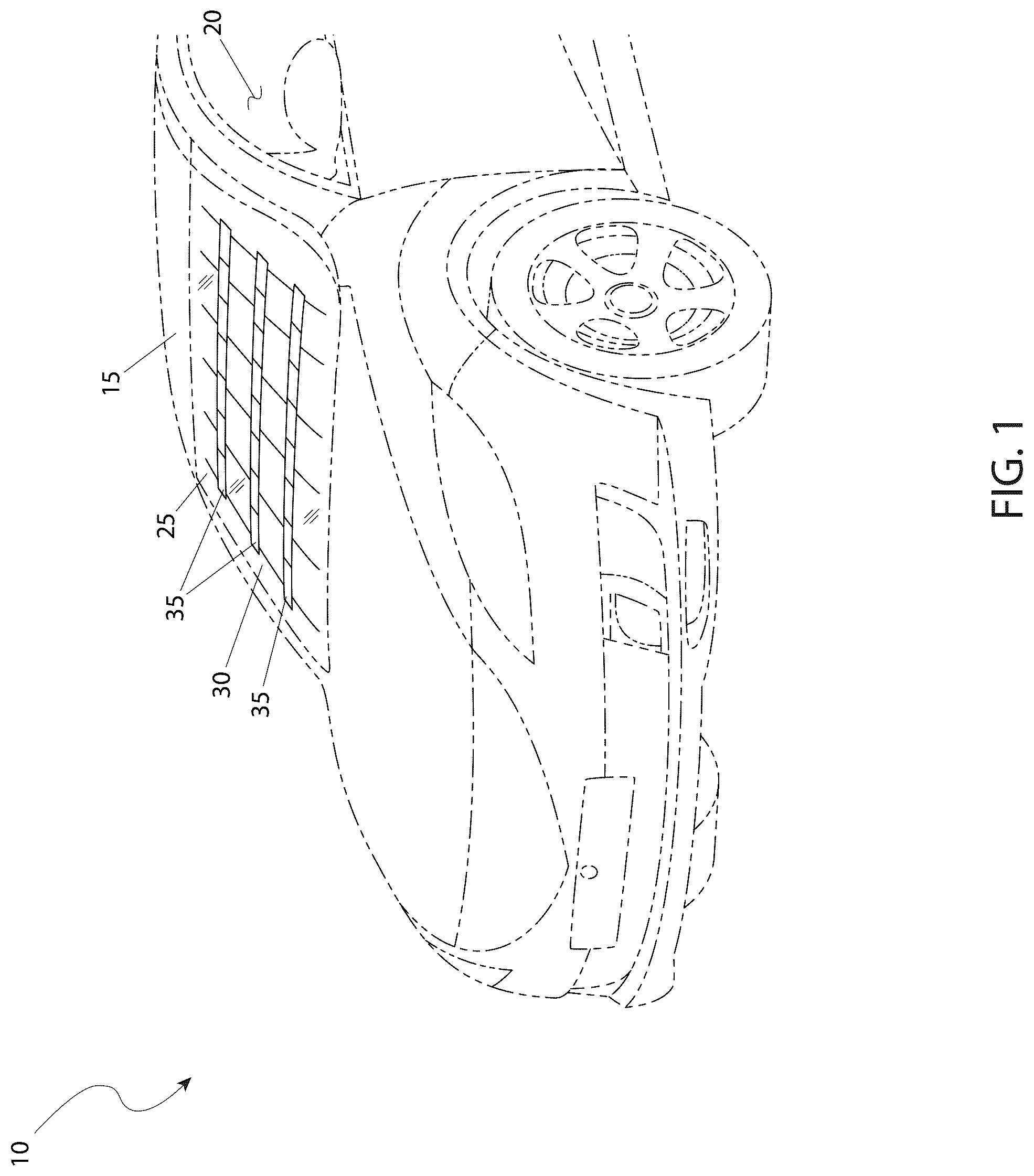 Patent US12319119 — Solar-powered vehicle interior temperature management system — Figure 1