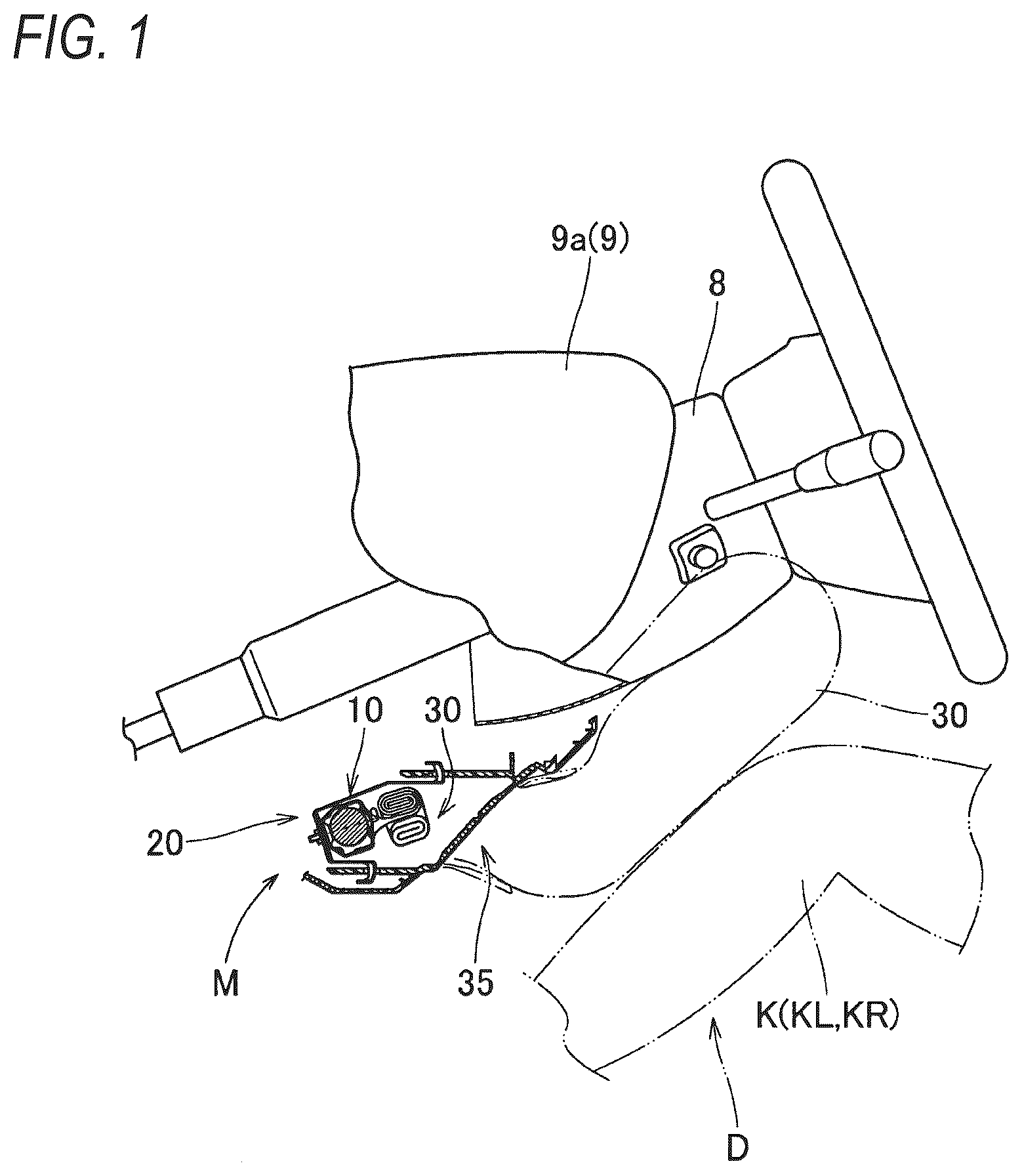 Patent US12319125 Figure 1 – Heater for airbag device