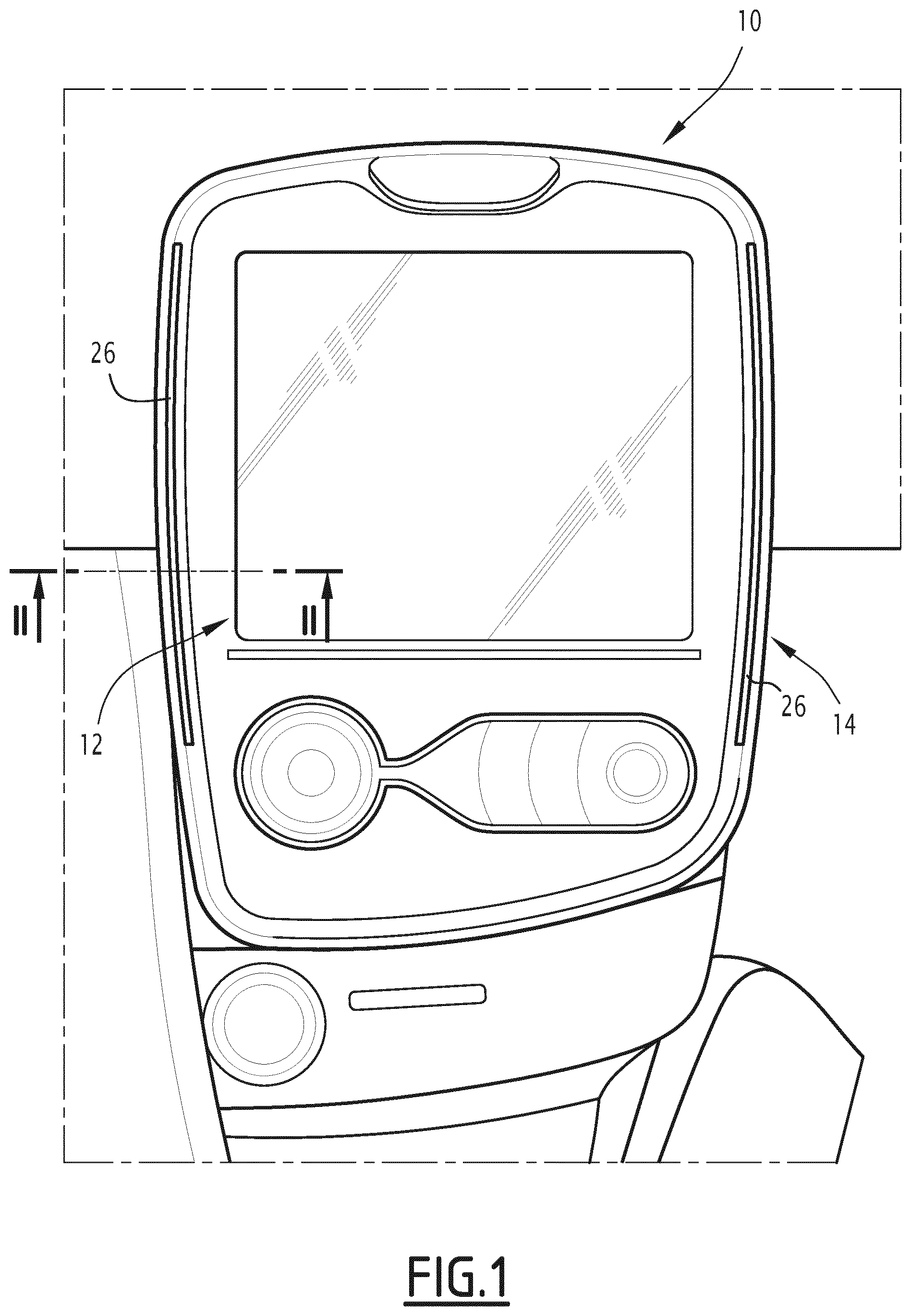 Patent US12319129 — Vehicle trim component comprising a functional element and an aerator — Figure 1
