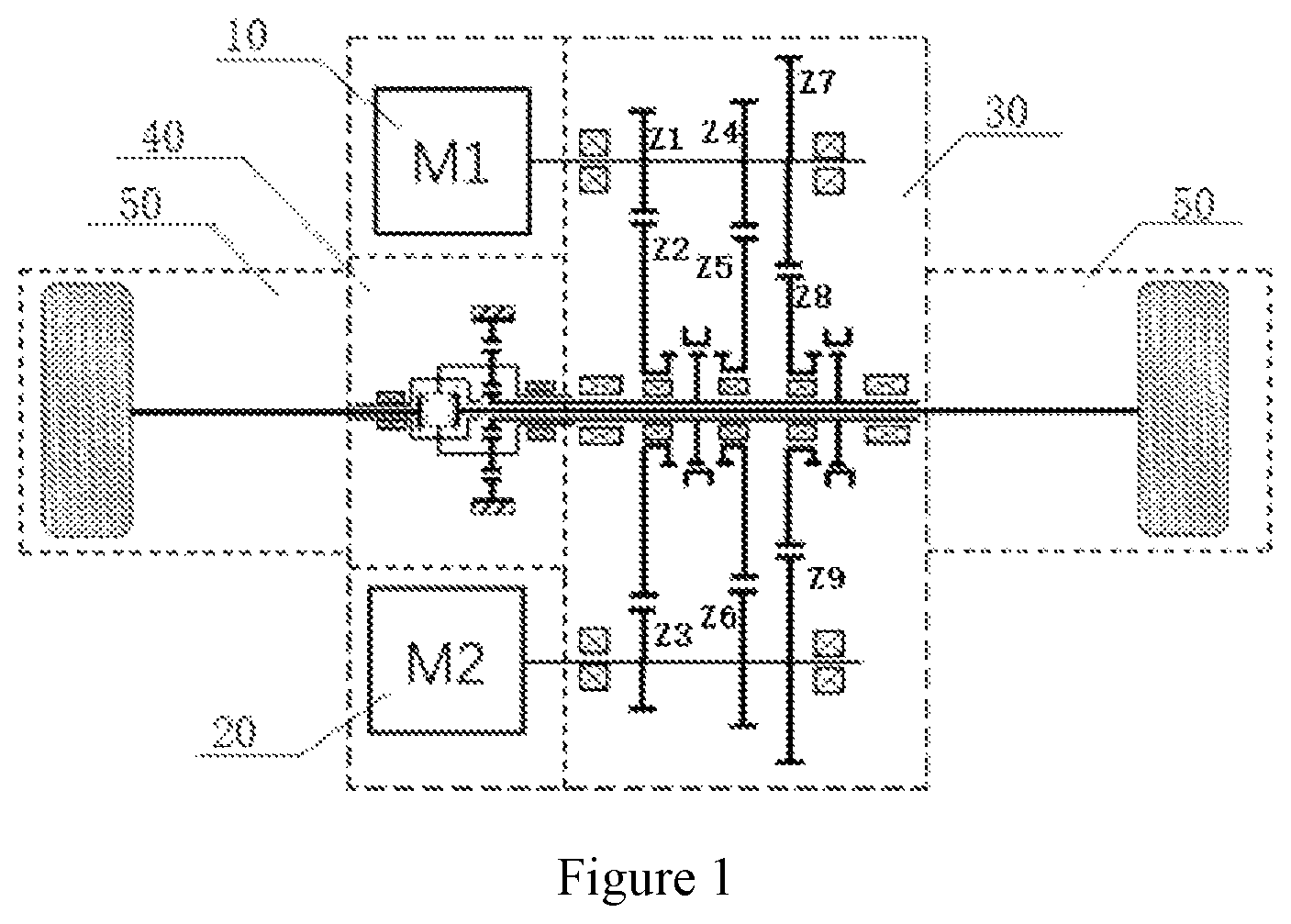 Patent US12319132 — Electric drive axle and automobile — Figure 1
