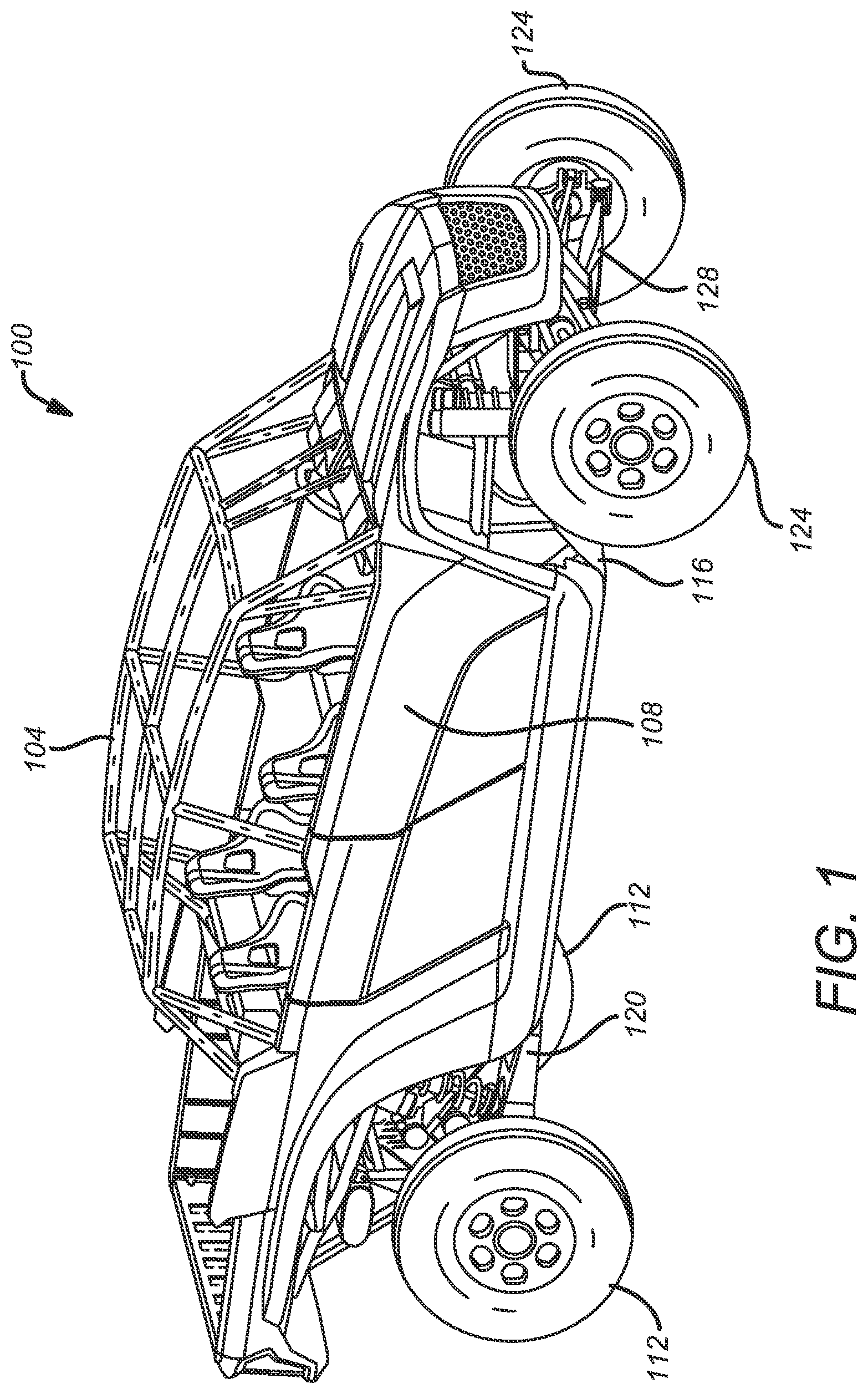 Patent US12319139 — Tri-drive transmission for rear mid-engine vehicle — Figure 1