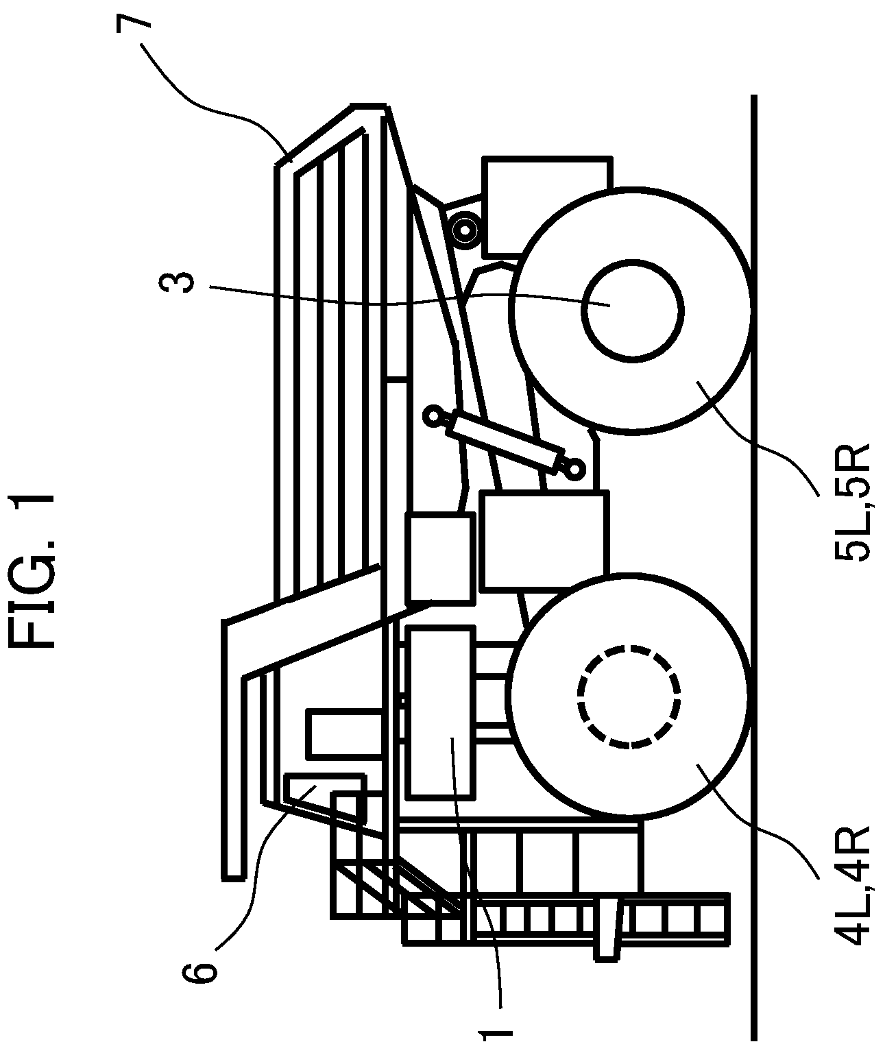 Patent US12319155 — Drive system for dump truck — Figure 1