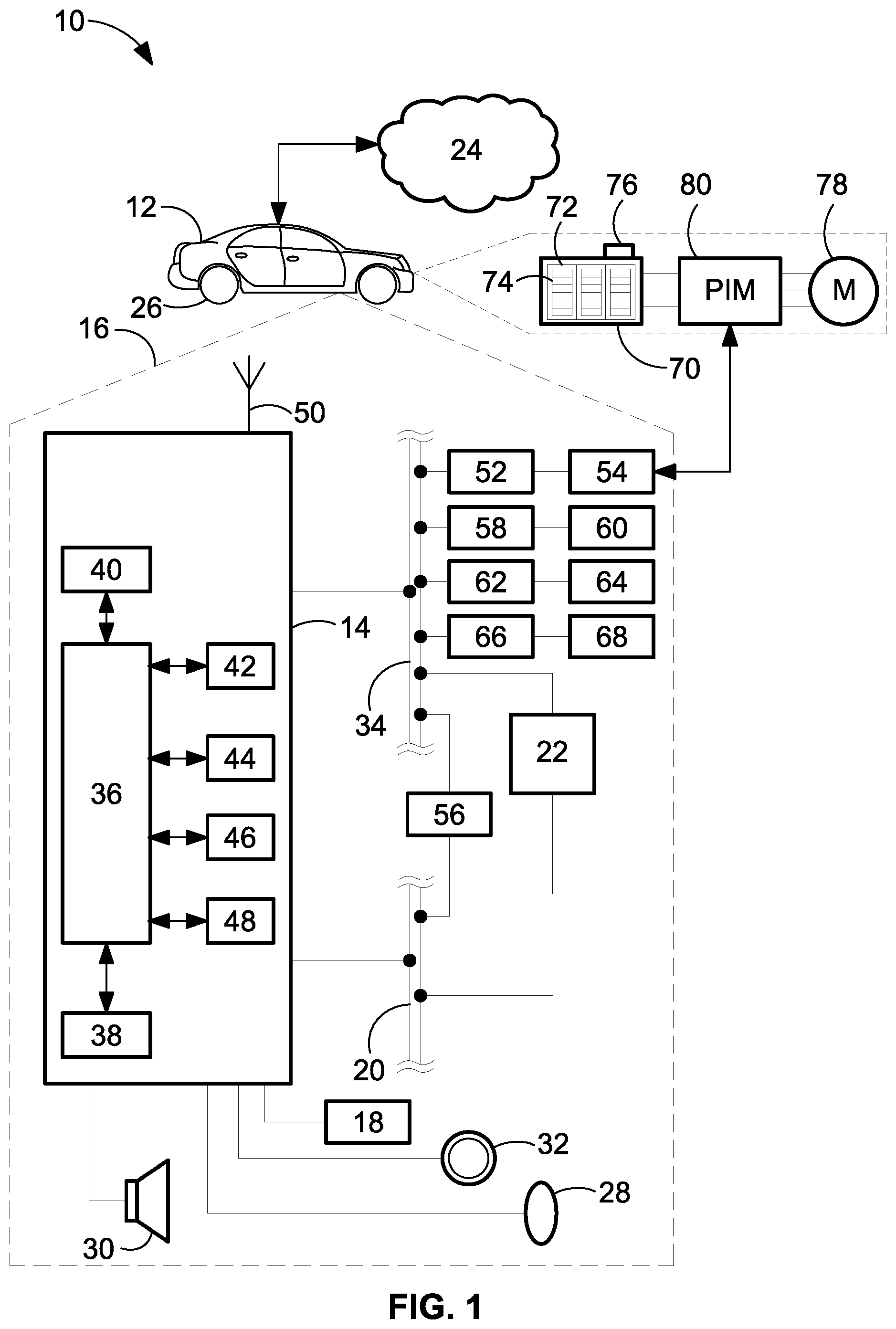 Patent US12319157 Figure 1 – Anti-buckling cables, systems, and methods for impact-attenuating shear plates of battery assemblies