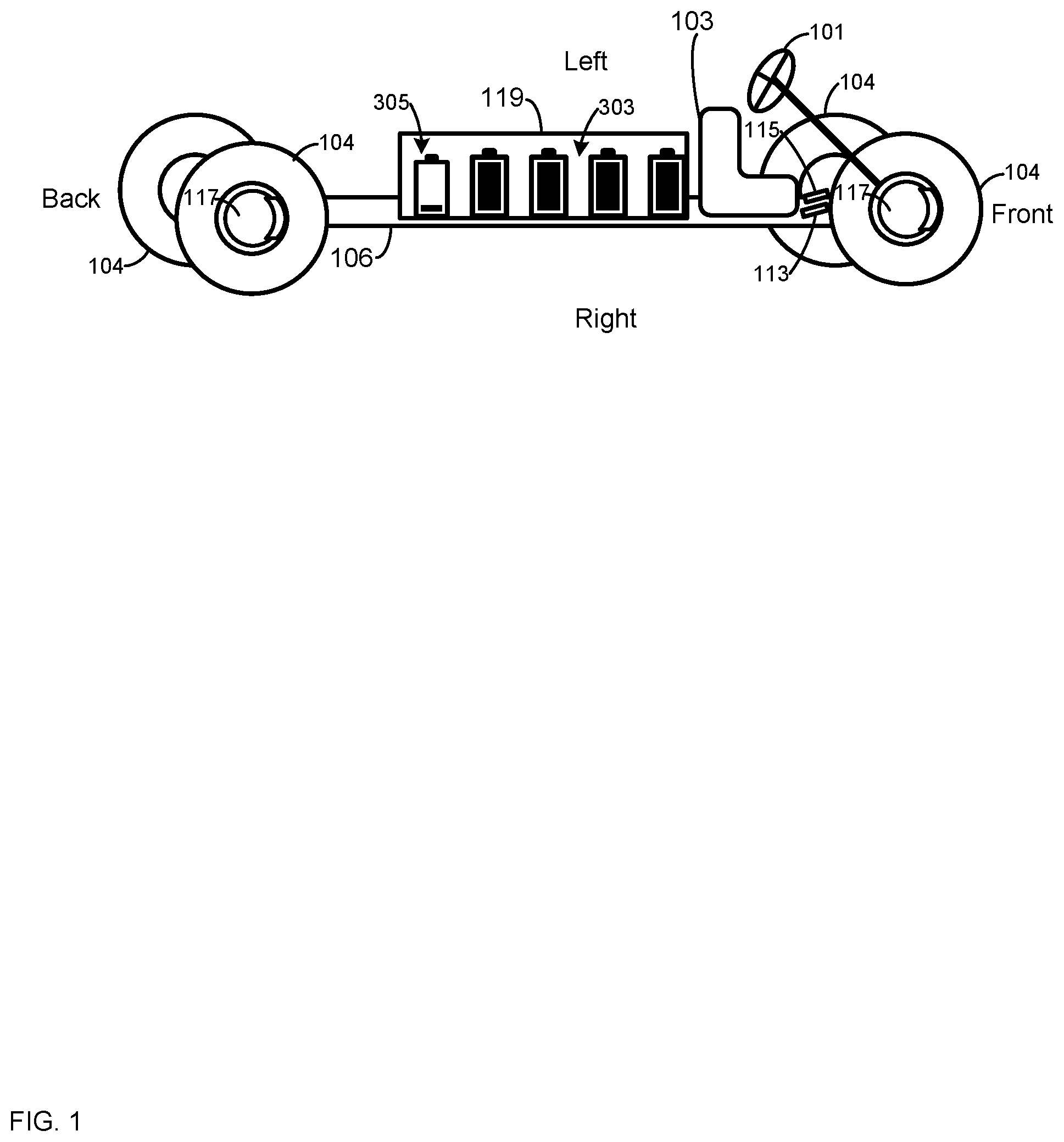 Patent US12319170 — Electric vehicles with battery management and sensors — Figure 1