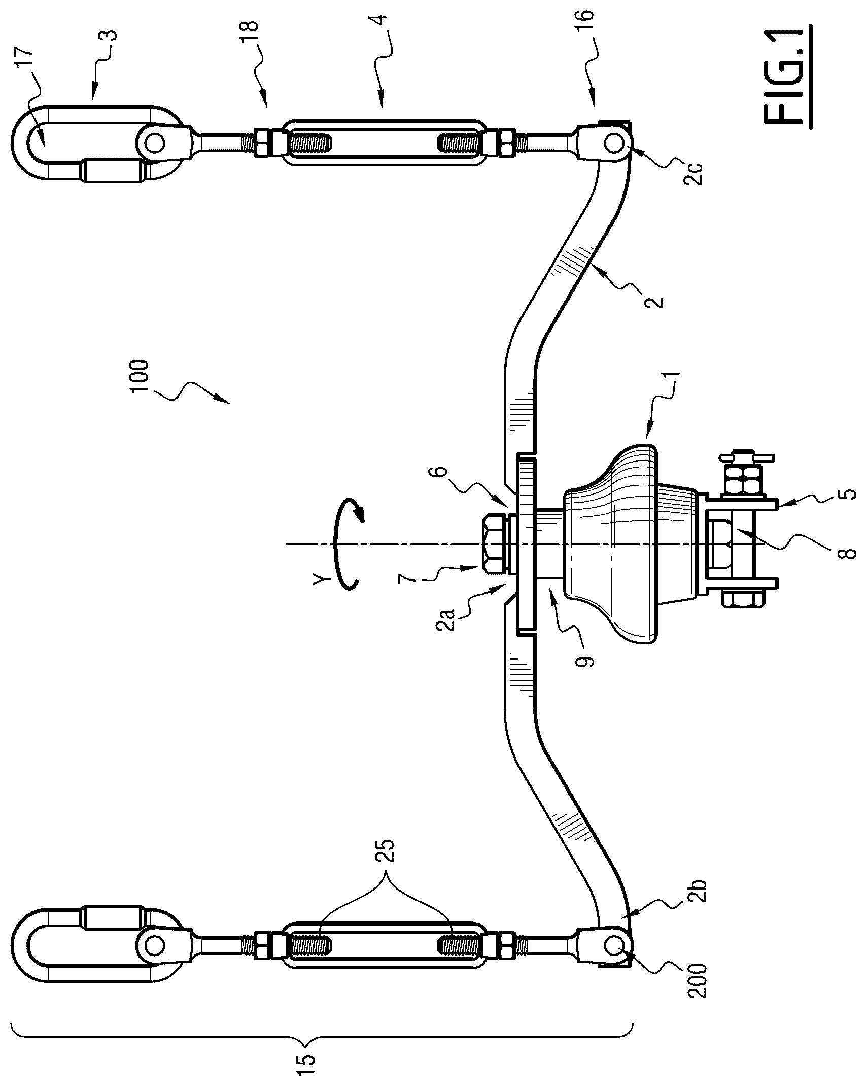 Patent US12319173 — Insulating support assembly for a catenary adapted for powering an electrical vehicle, notably a tram or a trolleybus, and related catenary — Figure 1