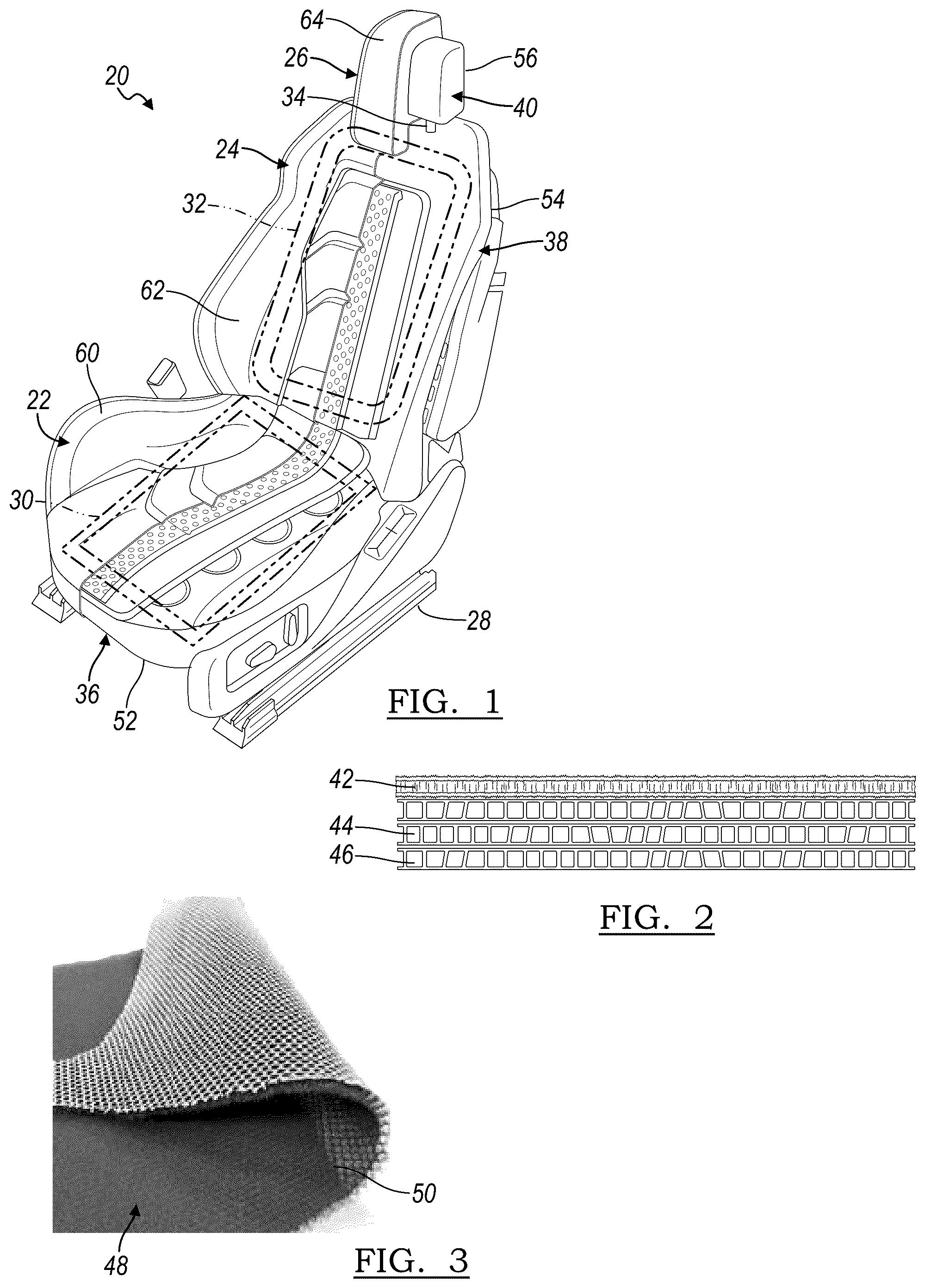 Patent US12319183 Figure 1 – Seat support