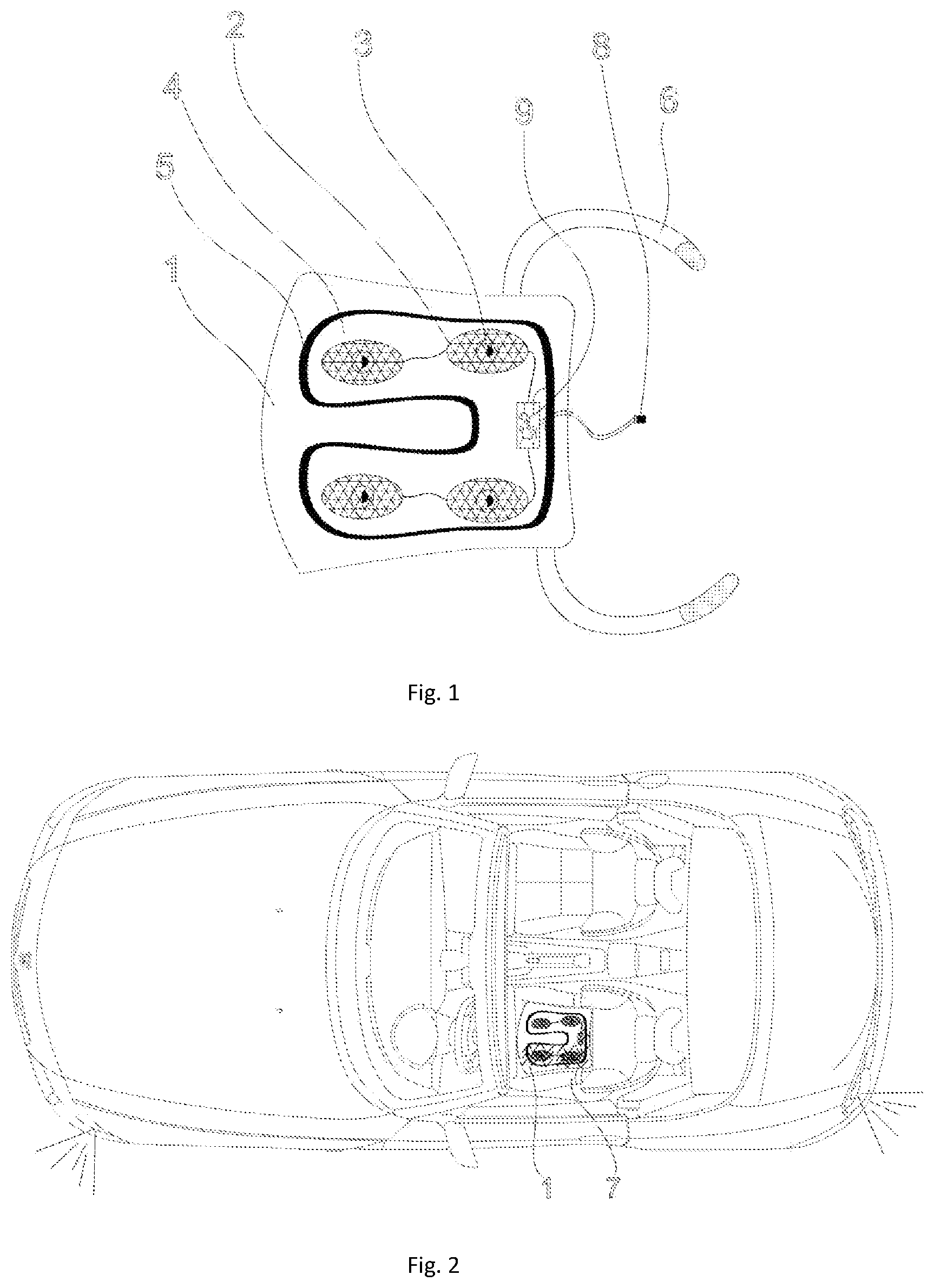Patent US12319185 — Car seat cover provided with vibrating warning system for signaling direction indicators — Figure 1