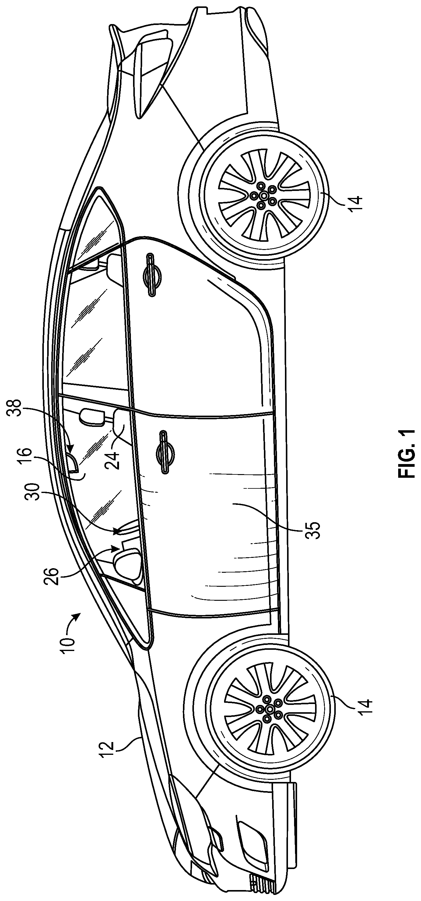 Patent US12319189 — Translatable assist handle for a vehicle — Figure 1