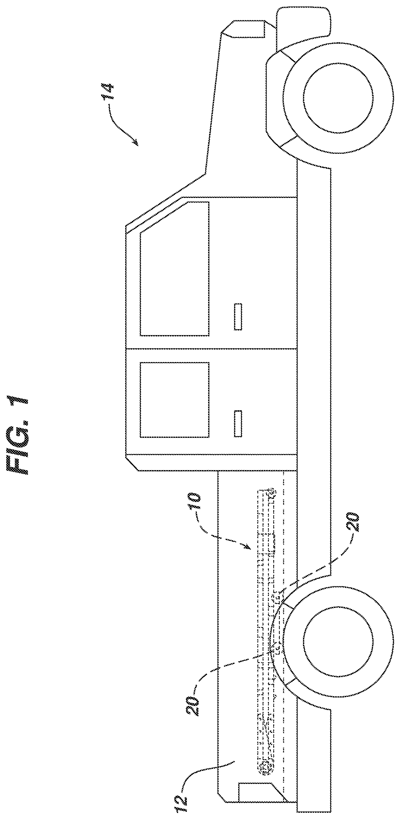 Patent US12319191 Figure 1 – Vehicle bed loading ramp systems