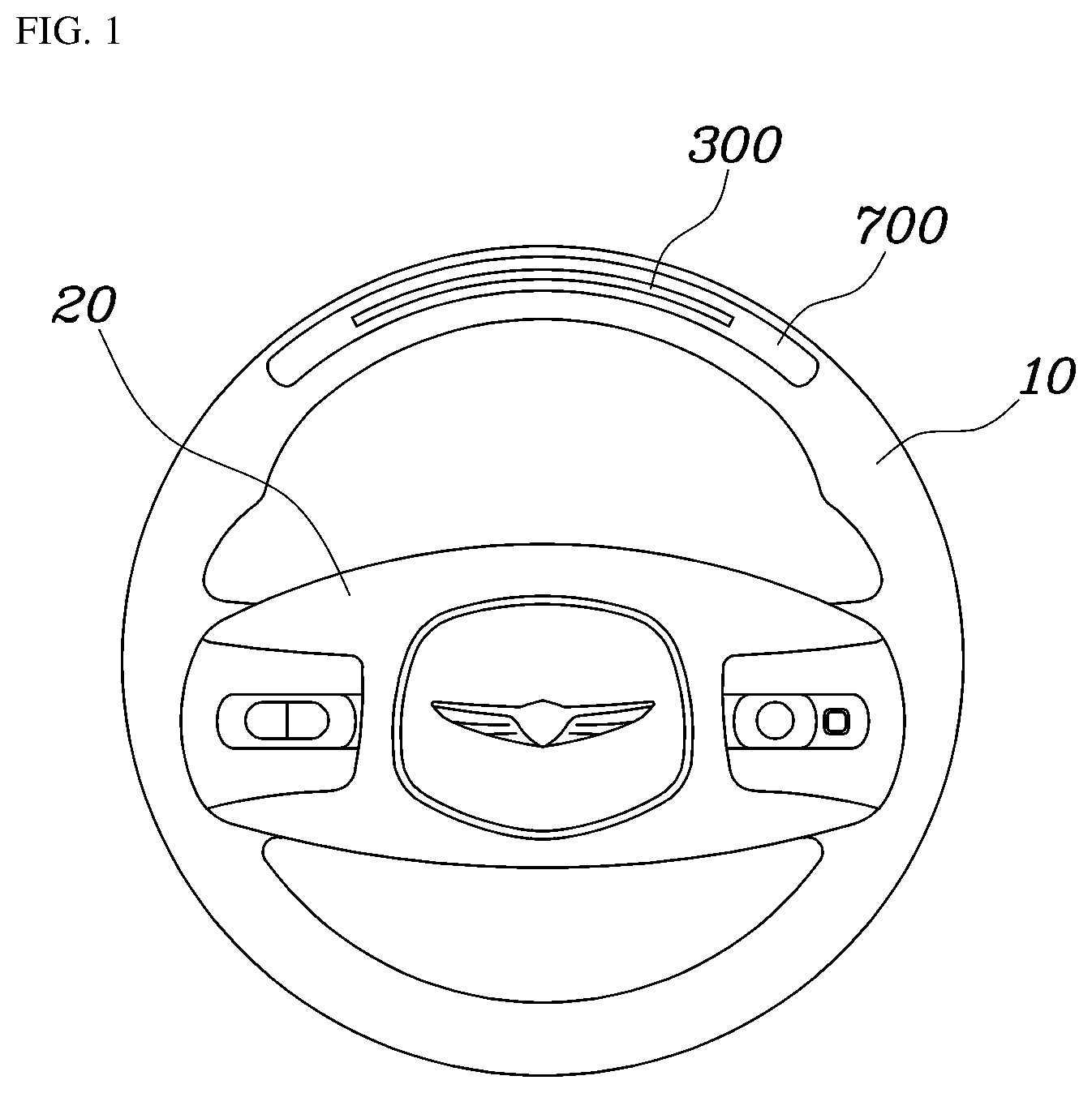 Patent US12319199 — Lighting device of steering wheel and assembling method thereof — Figure 1