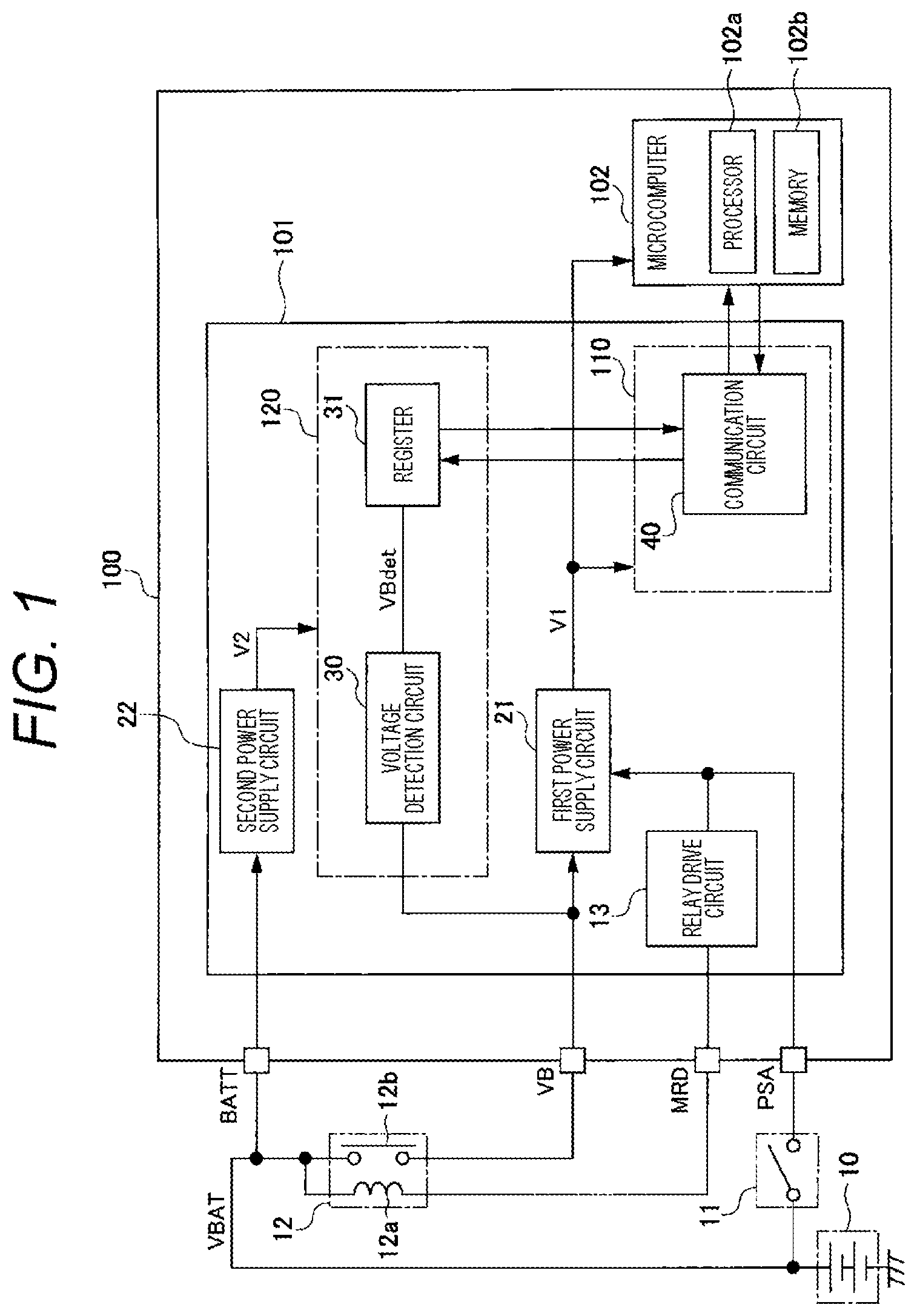 Patent US12319210 Figure 1 – Electronic control device