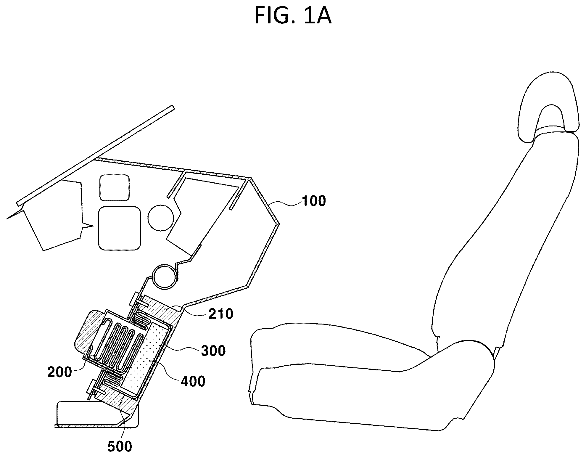 Patent US12319219 — Apparatus for knee airbag — Figure 1