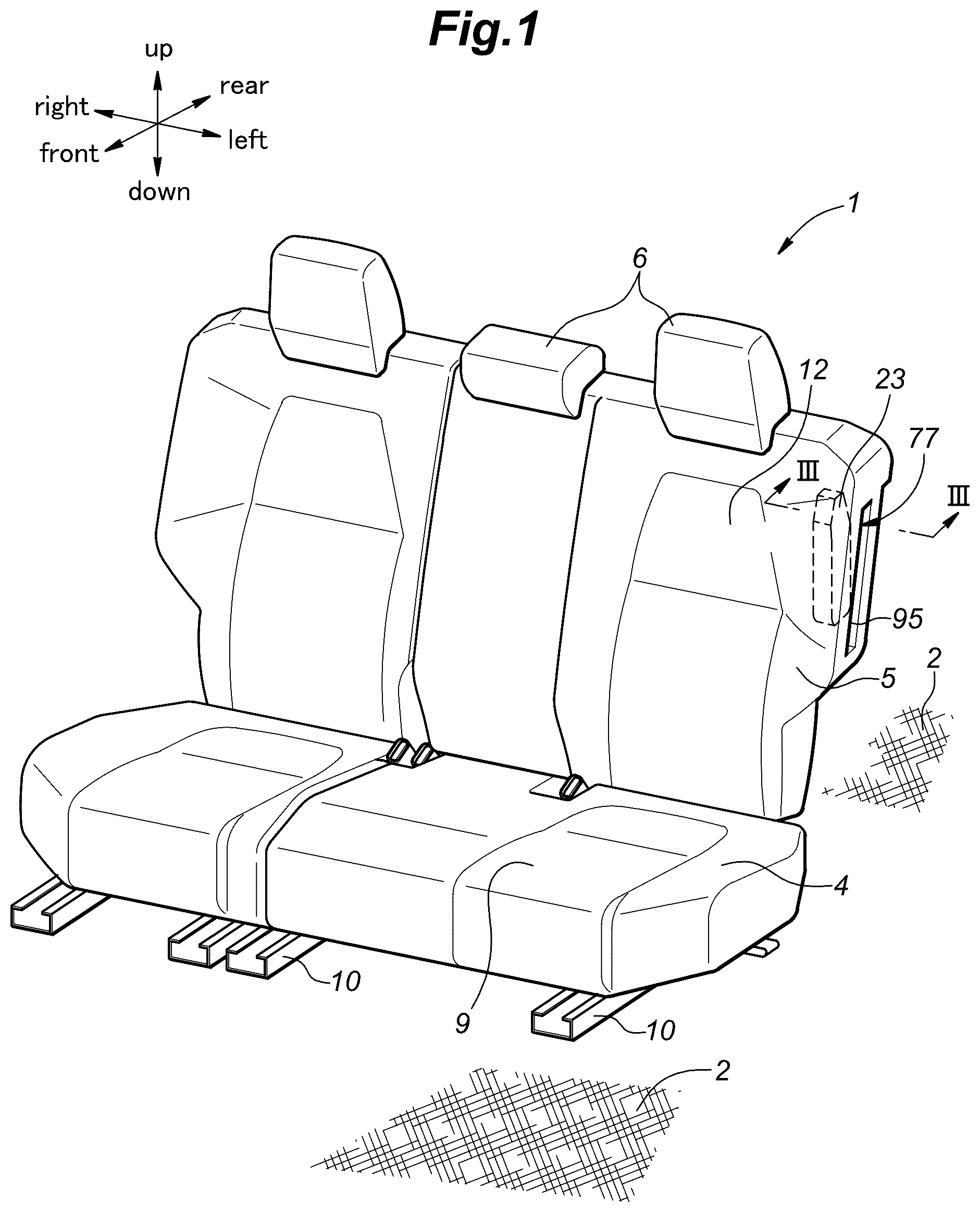 Patent US12319220 — Vehicle seat — Figure 1