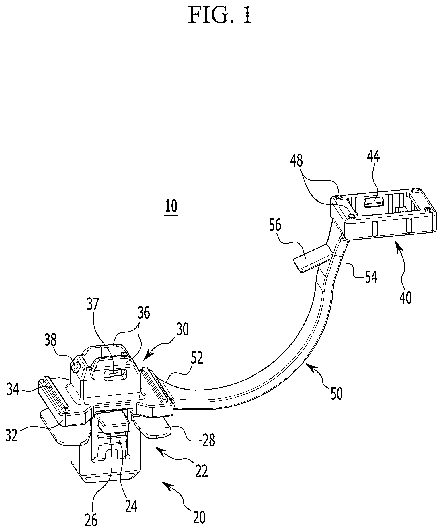 Patent US12319221 — Tether clip, pillar structure provided with the same, and assembly method thereof — Figure 1