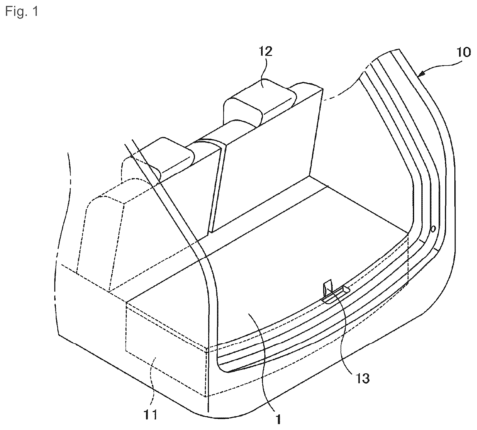 Patent US12319235 — Luggage room board — Figure 1