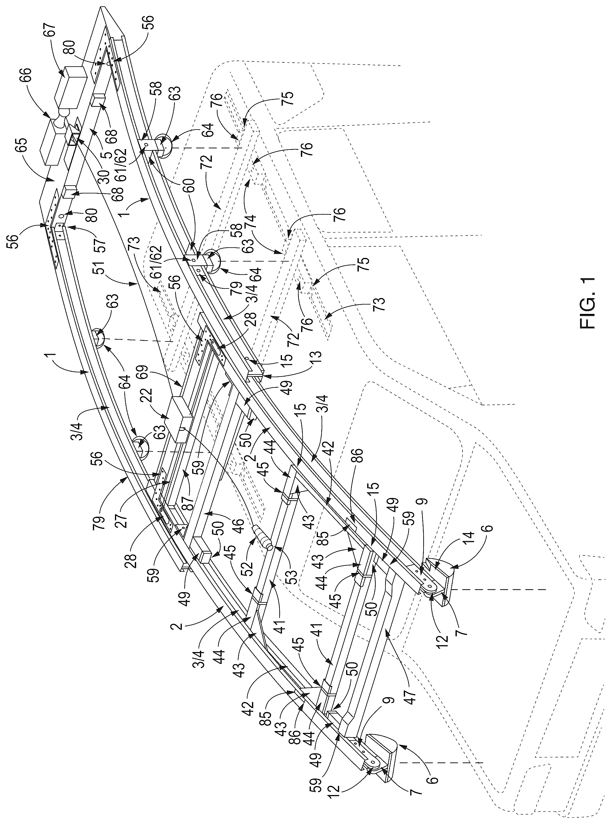 Patent US12319241 — Vehicle external cargo stowage and retrieval apparatus and related control system — Figure 1