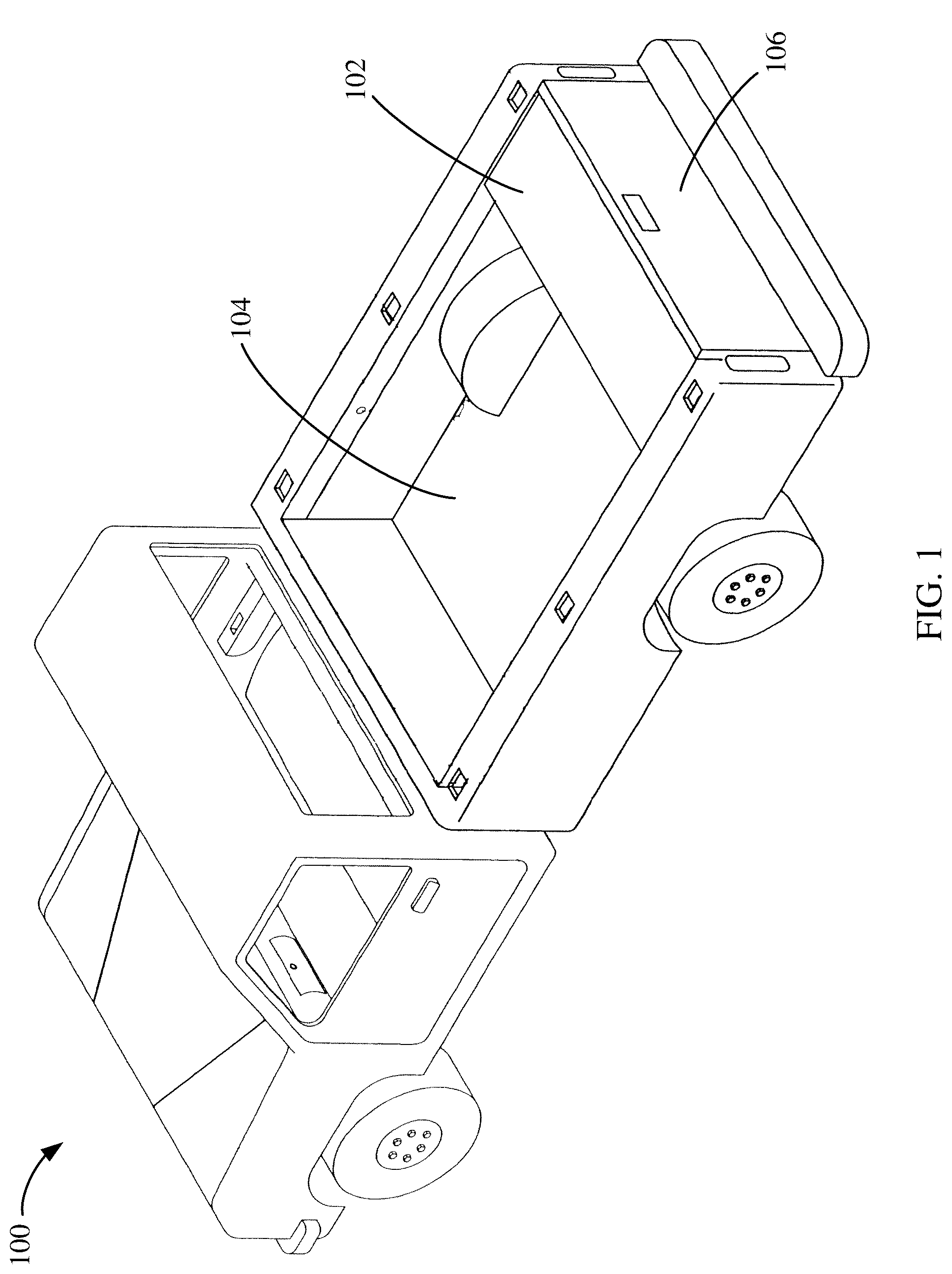 Patent US12319242 — Truck storage and securing apparatus — Figure 1