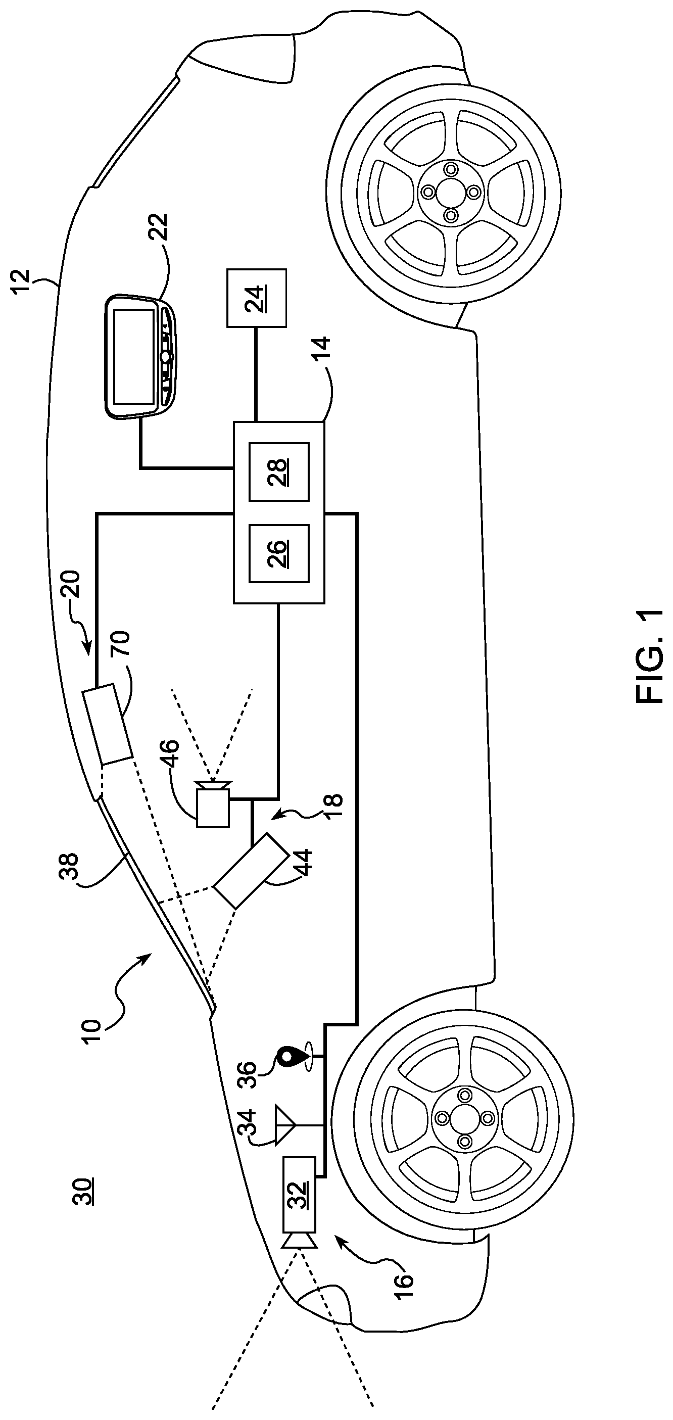 Patent US12319306 — Displaying automated driving system status for vehicle occupant awareness — Figure 1