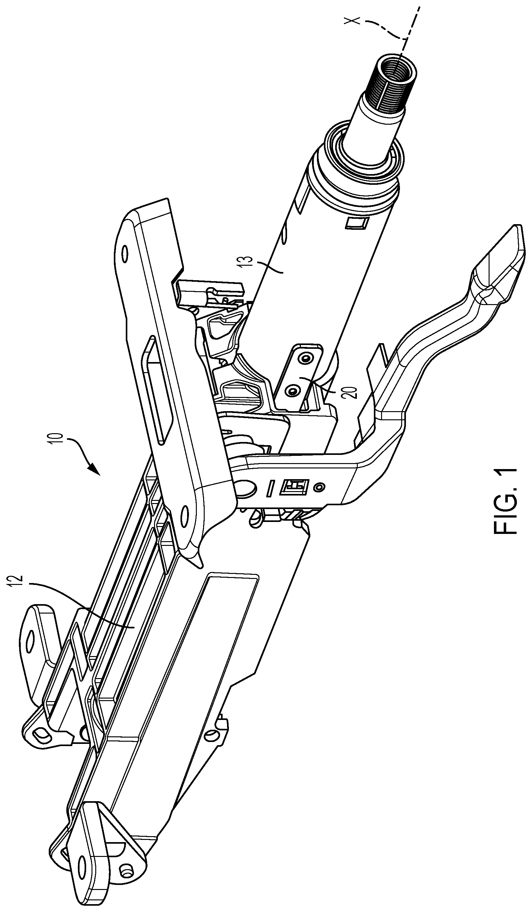 Patent US12319339 — Customizable energy absorption strap assembly for steering system — Figure 1