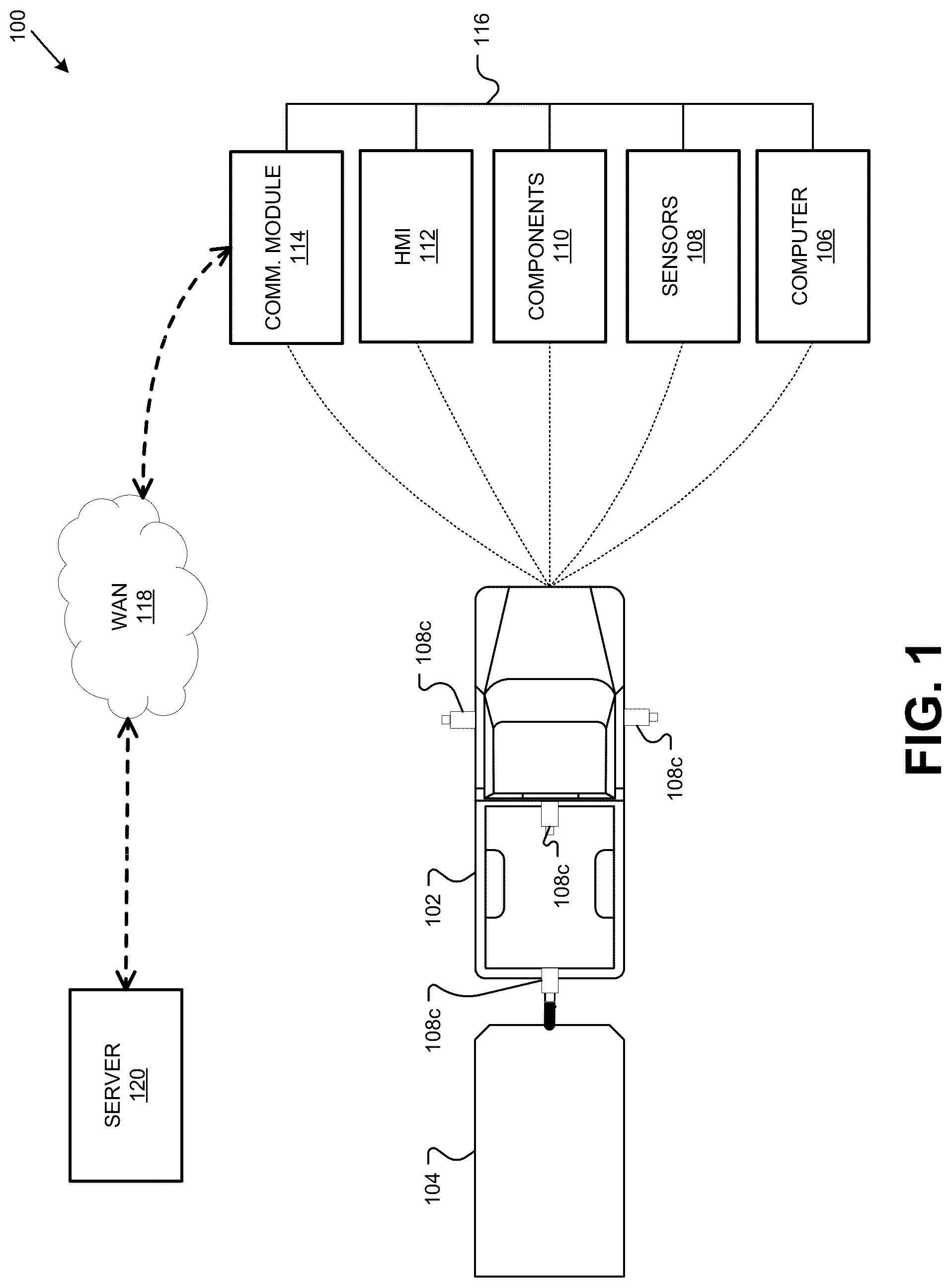 Patent US12319340 — Lane assistance for vehicles with trailers — Figure 1