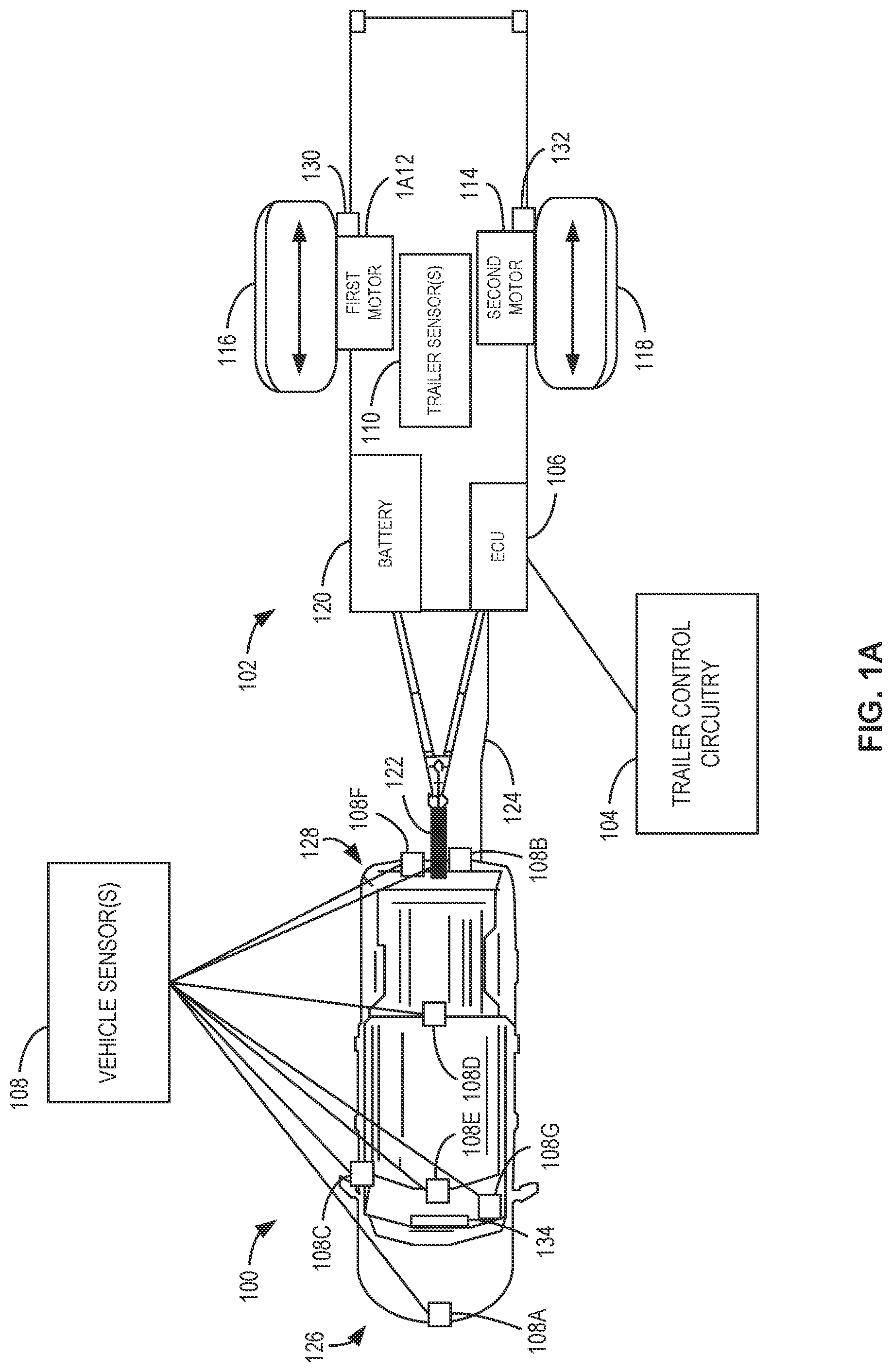 Patent US12319341 — Methods and apparatus to control a vehicle trailer using torque vectoring — Figure 1