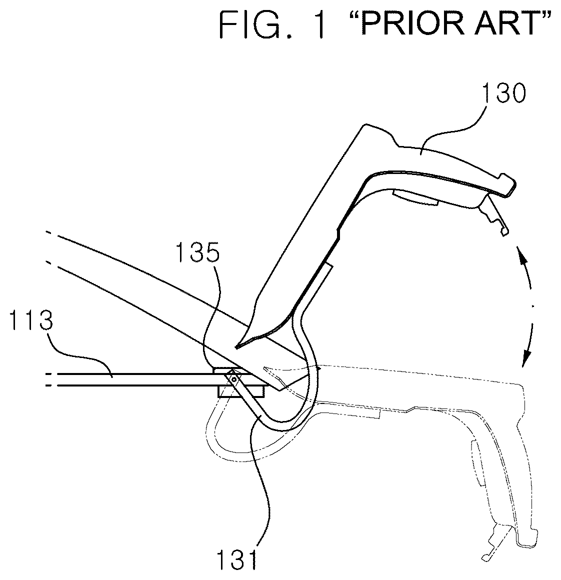 Patent US12319351 — Vehicle body structure with a reinforced trunk hinge mounting part — Figure 1