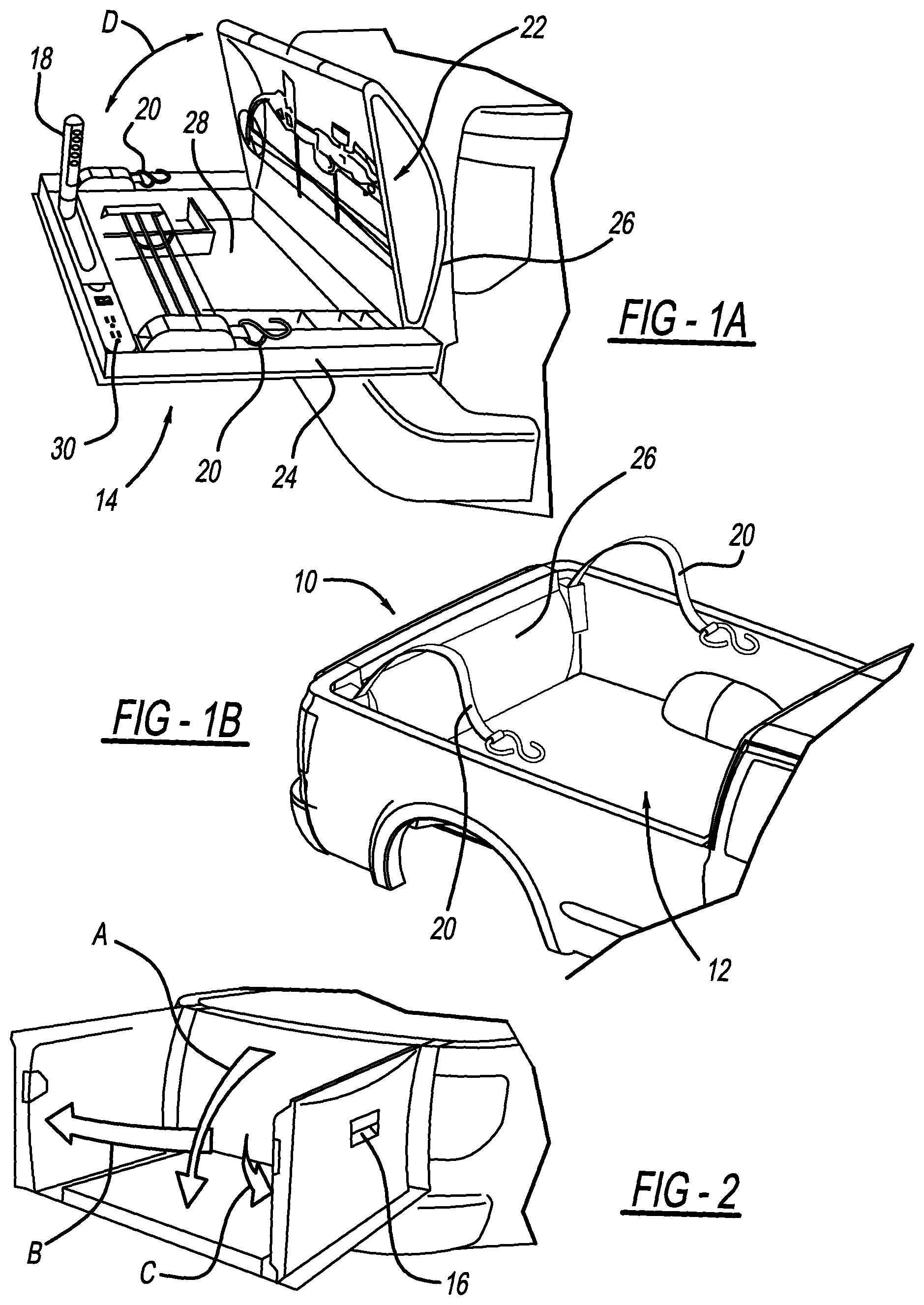 Patent US12319360 Figure 1 – Modular tailgate