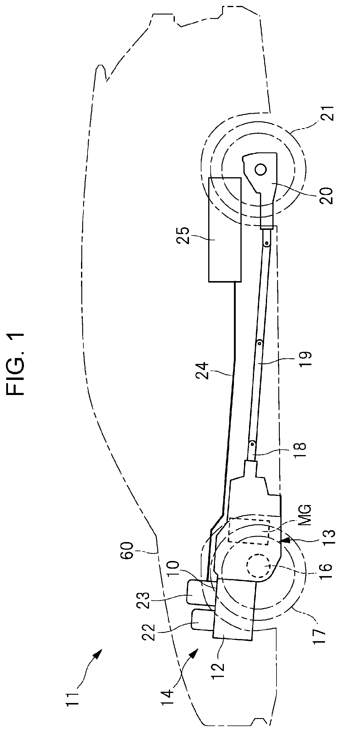 Patent US12319374 — Device attachment structure — Figure 1