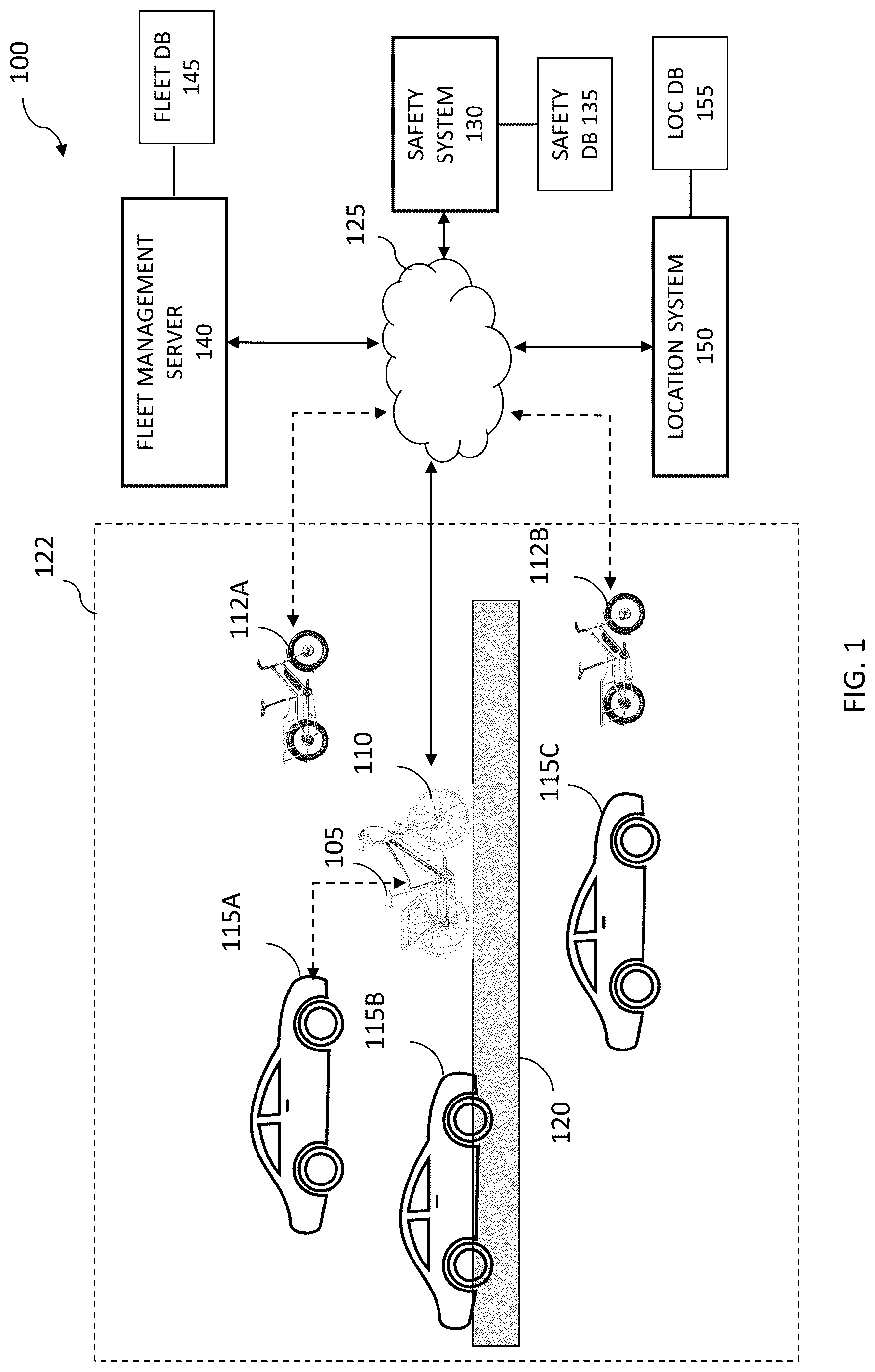Patent US12319379 — Electric bicycle object detection system — Figure 1