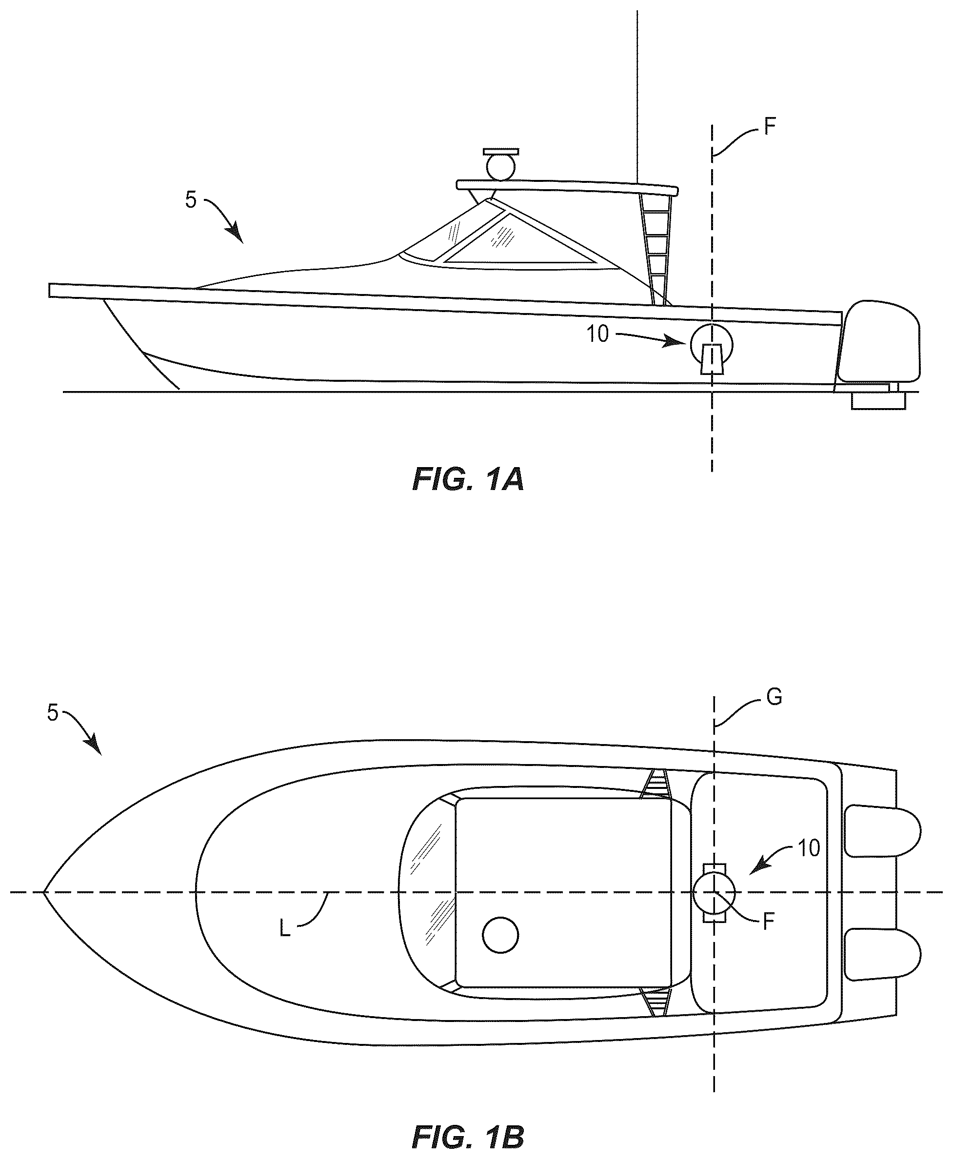 Patent US12319391 Figure 1 – Gyroscopic boat roll stabilizer