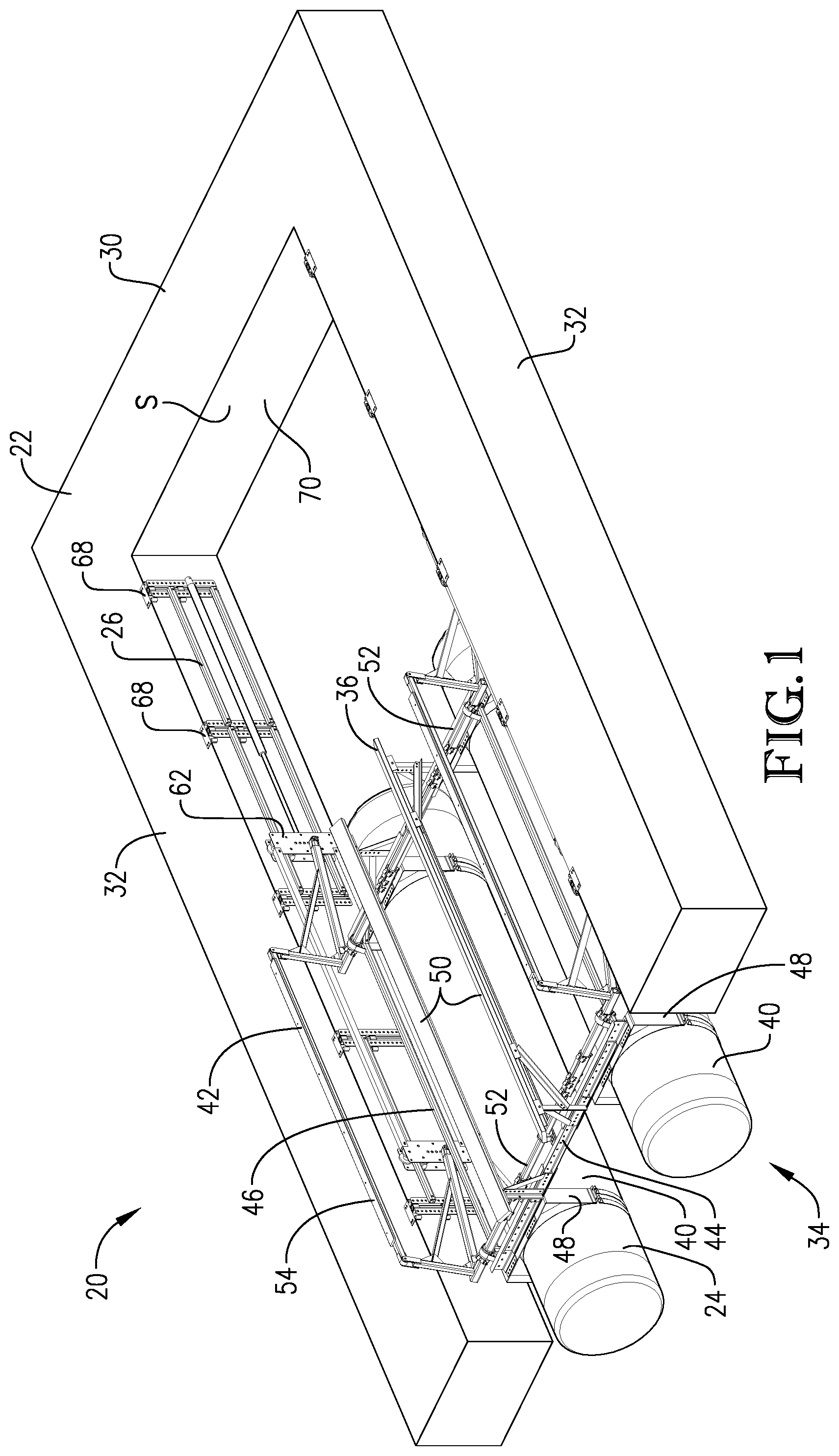 Patent US12319392 — Shiftable boat lift — Figure 1