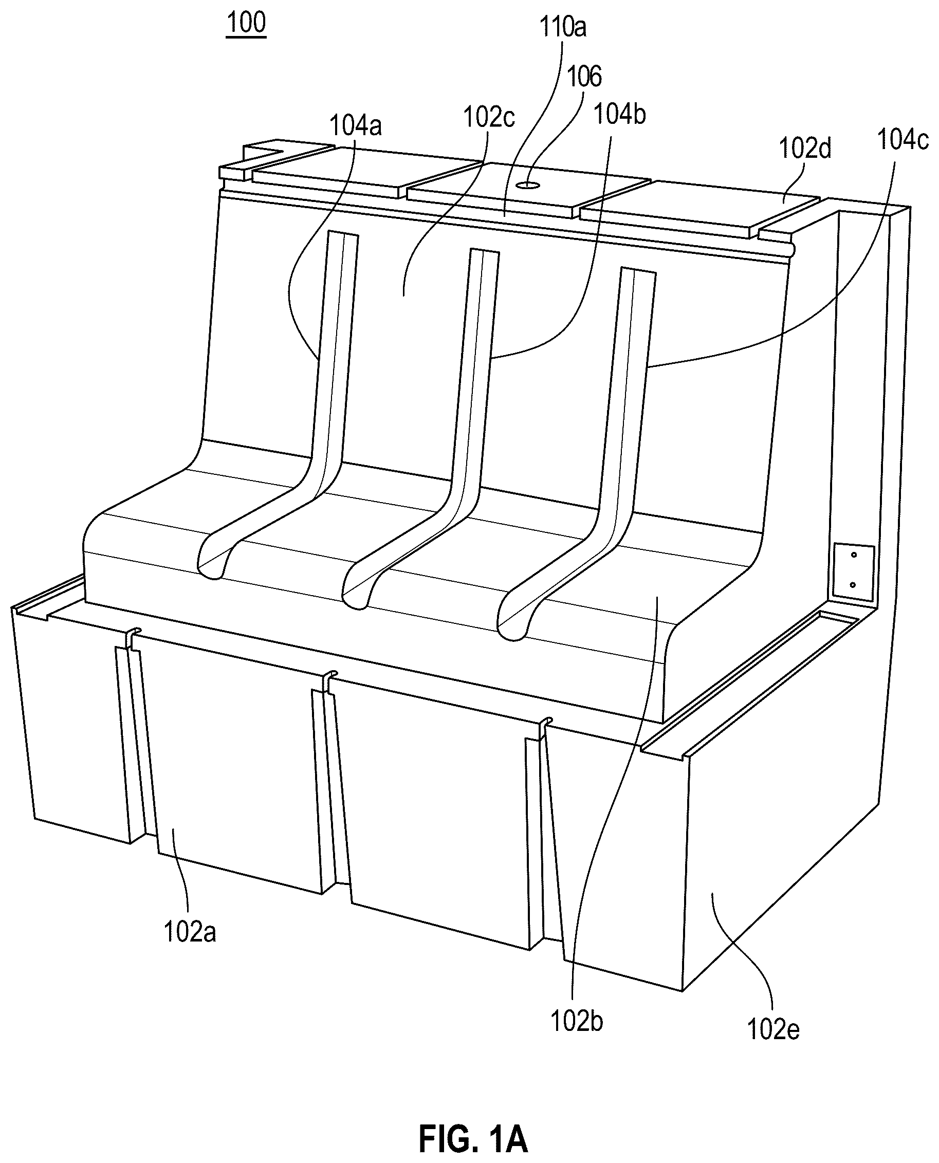Patent US12319393 Figure 1 – Floating boat lift