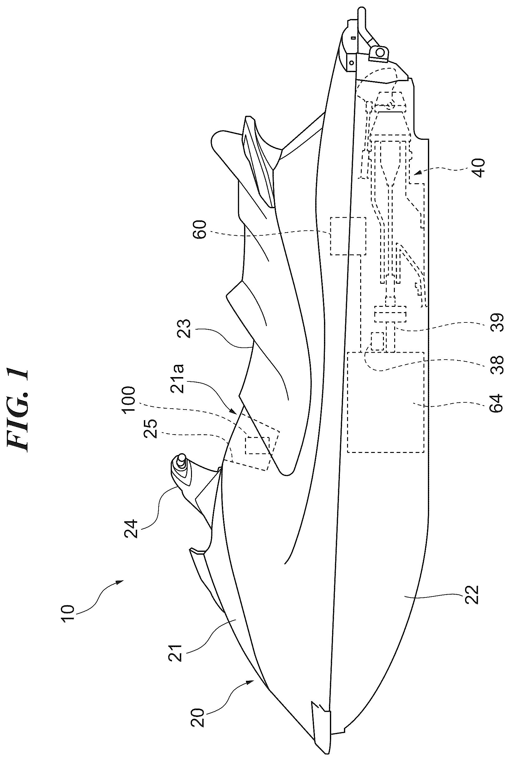 Patent US12319394 — Control device of marine vessel, control system of marine vessel, and marine vessel — Figure 1