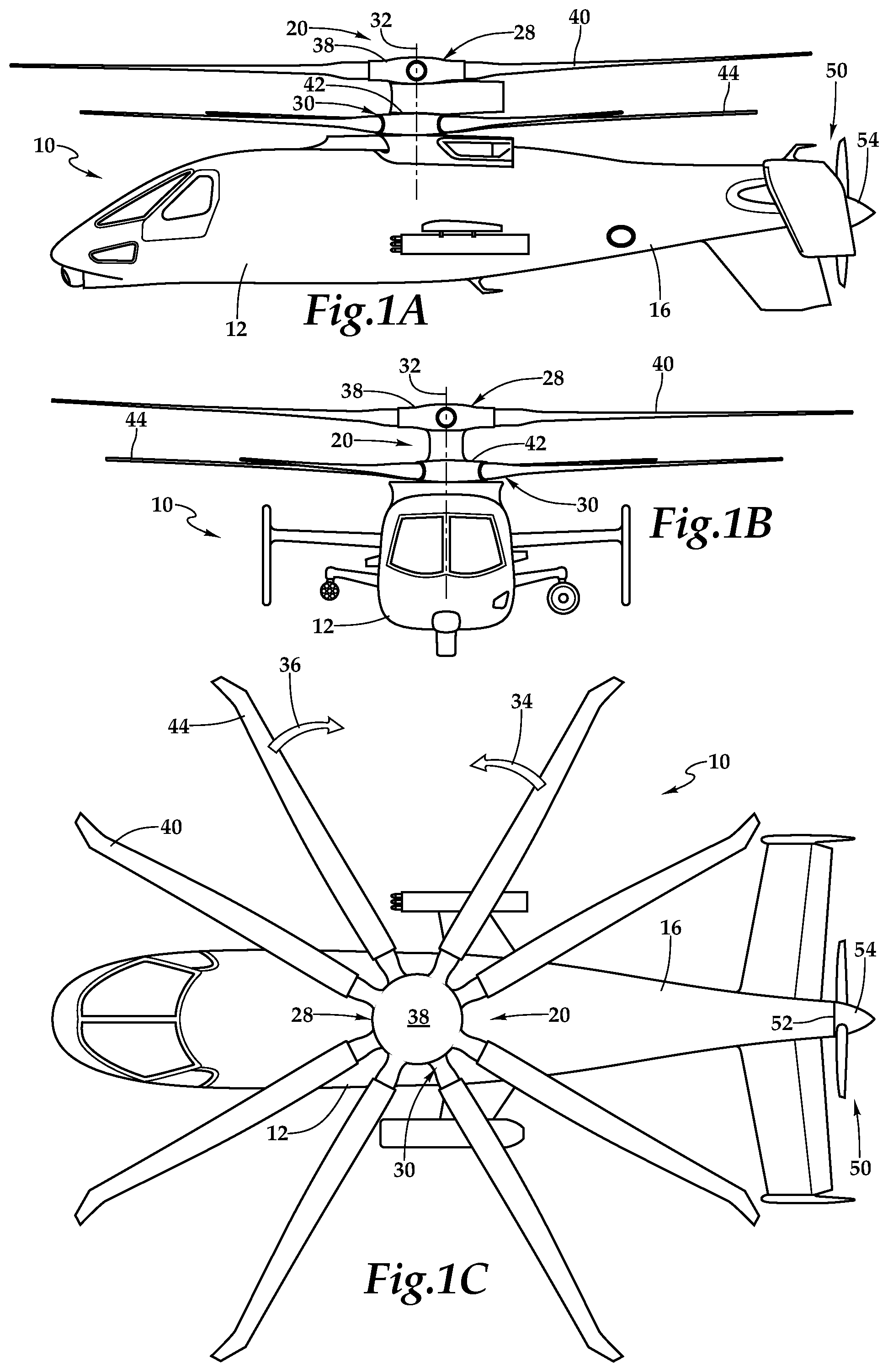 Patent US12319406 — Vibration isolation systems for compound helicopters — Figure 1