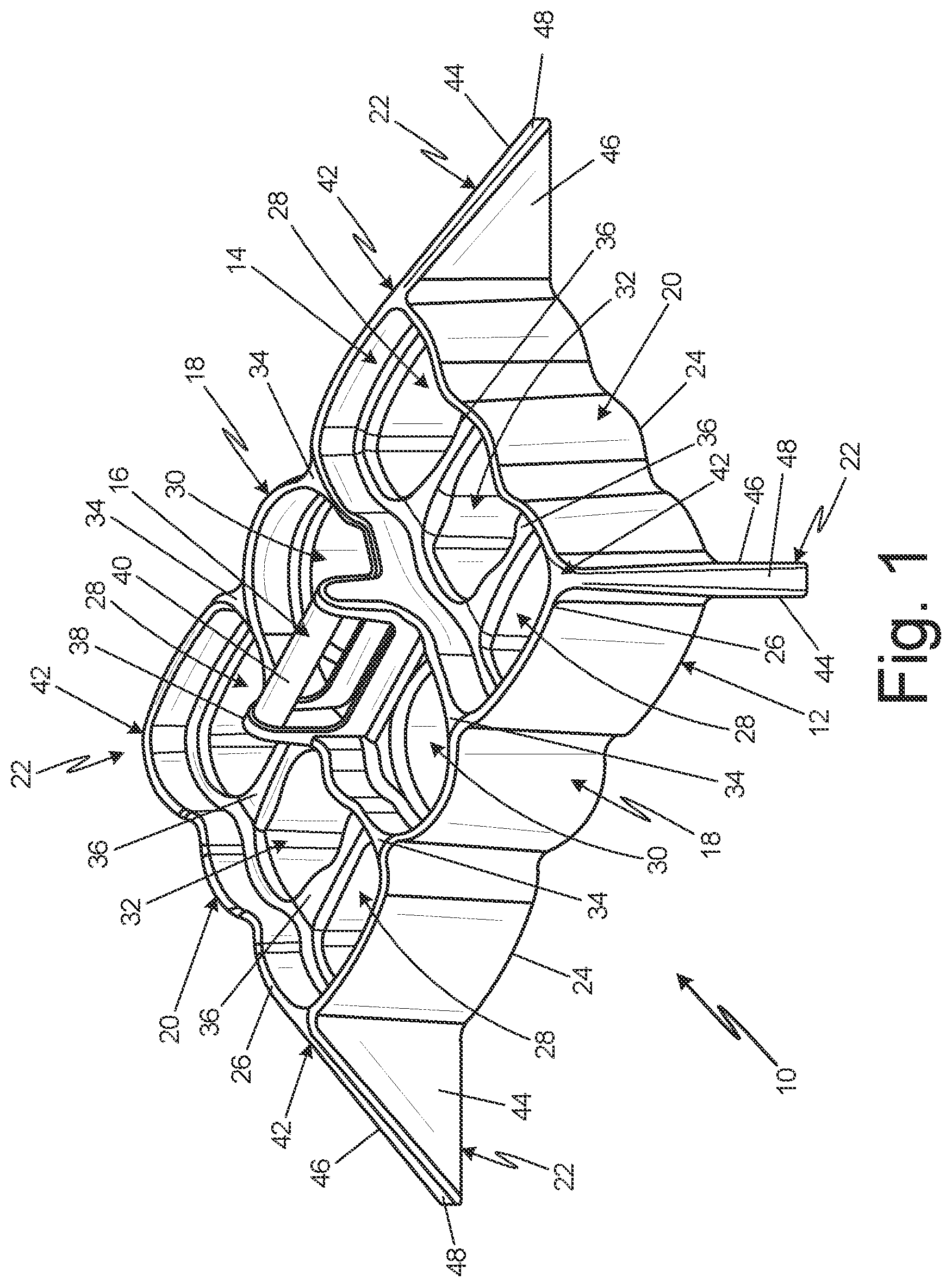 Patent US12319464 — Caddy with spill prevention stabilizers — Figure 1