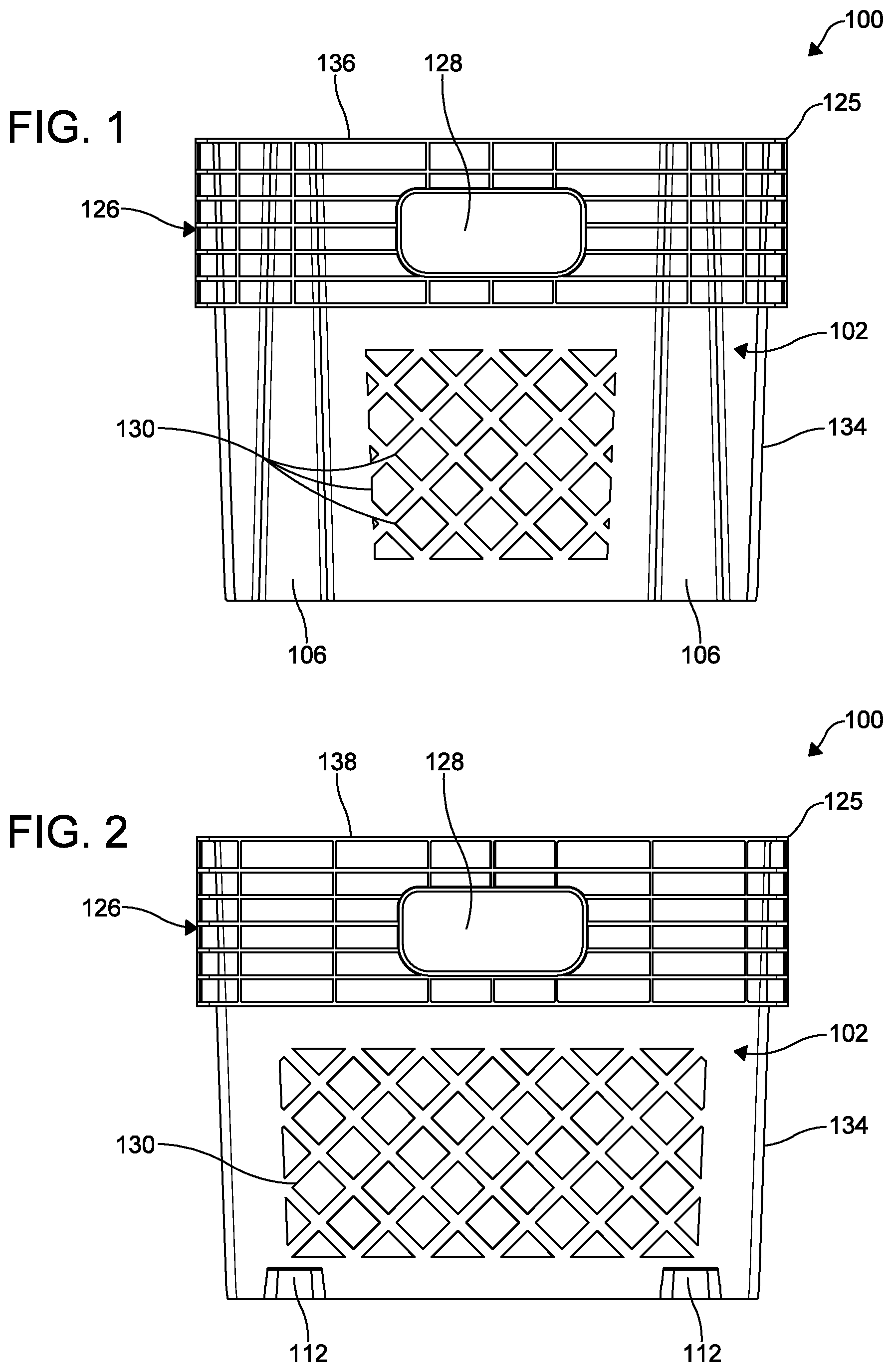 Patent US12319470 — Stackable crate — Figure 1