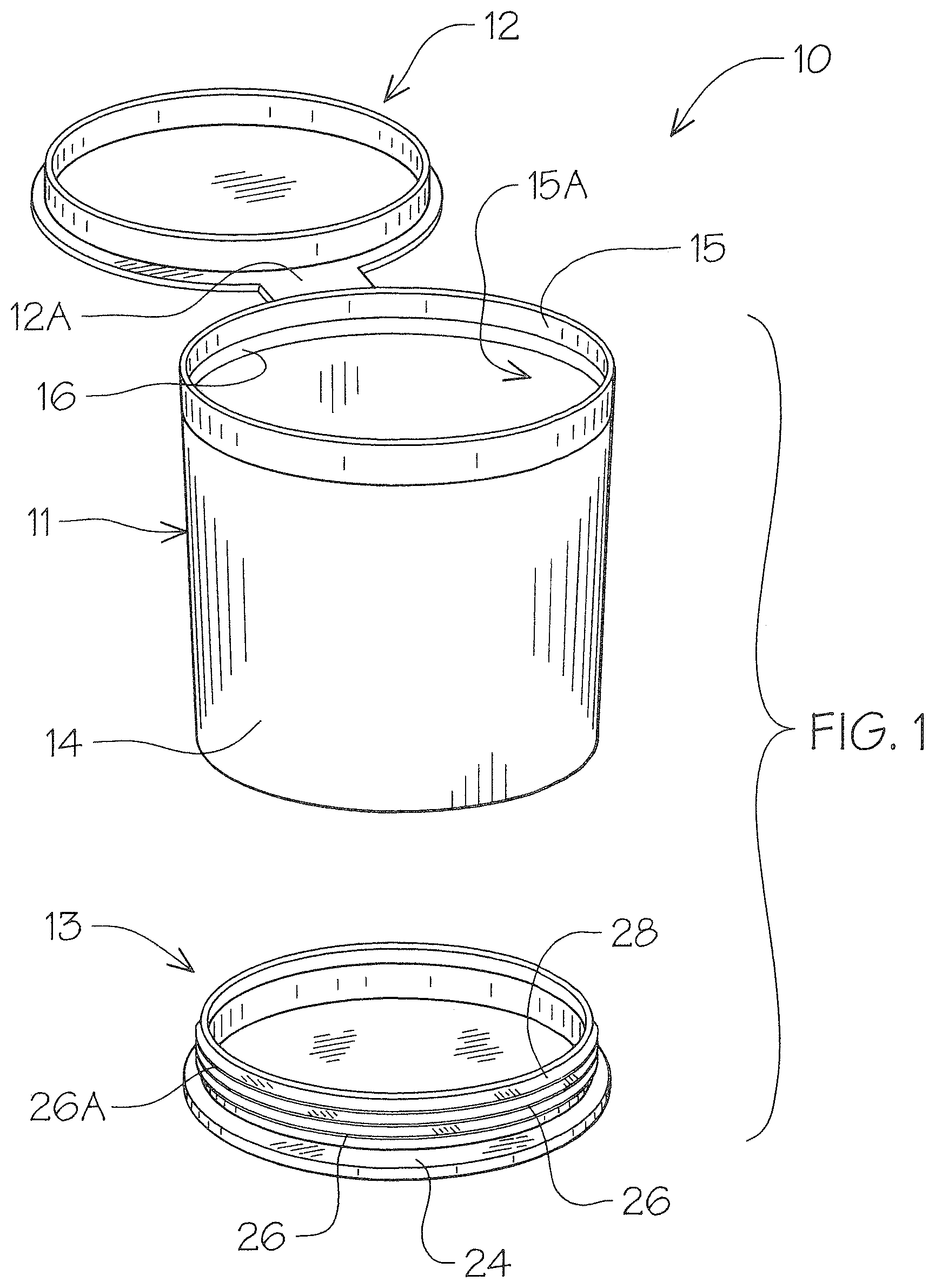 Patent US12319474 — Plastic container and method of manufacture — Figure 1