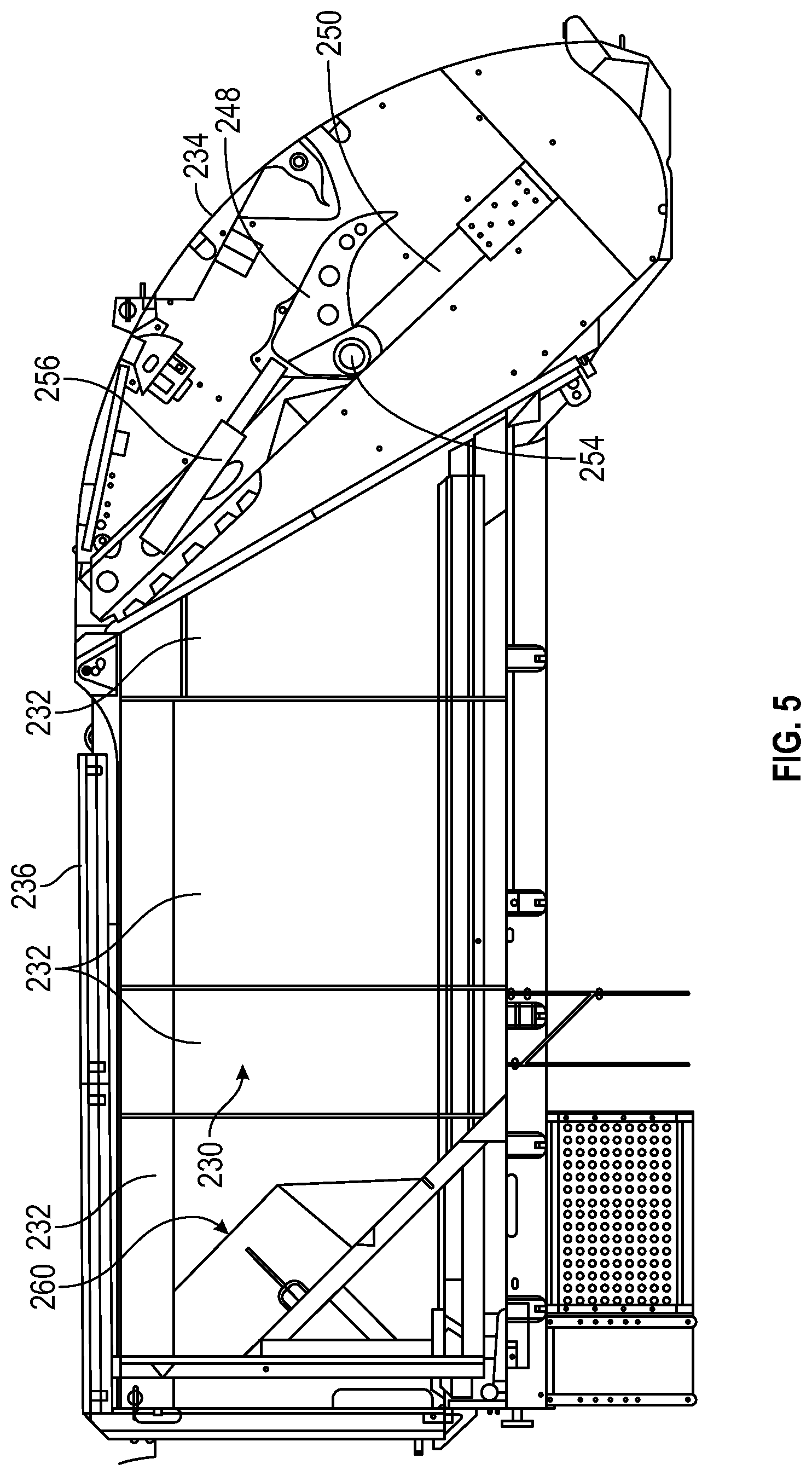 Patent US12319498 Figure 5 – Rear electric loader for electric refuse vehicle