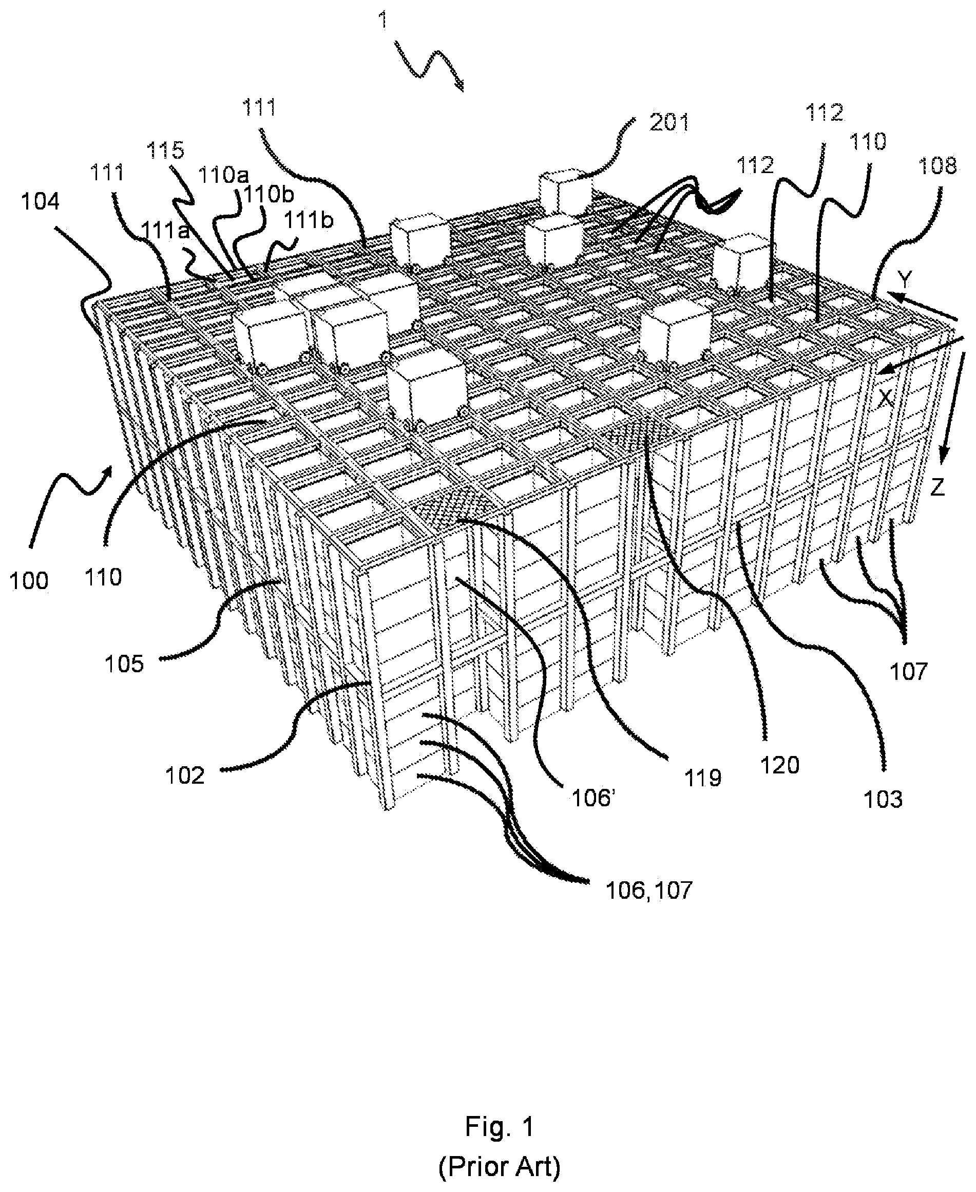 Patent US12319507 Figure 1 – System and method for light communication in a storage system