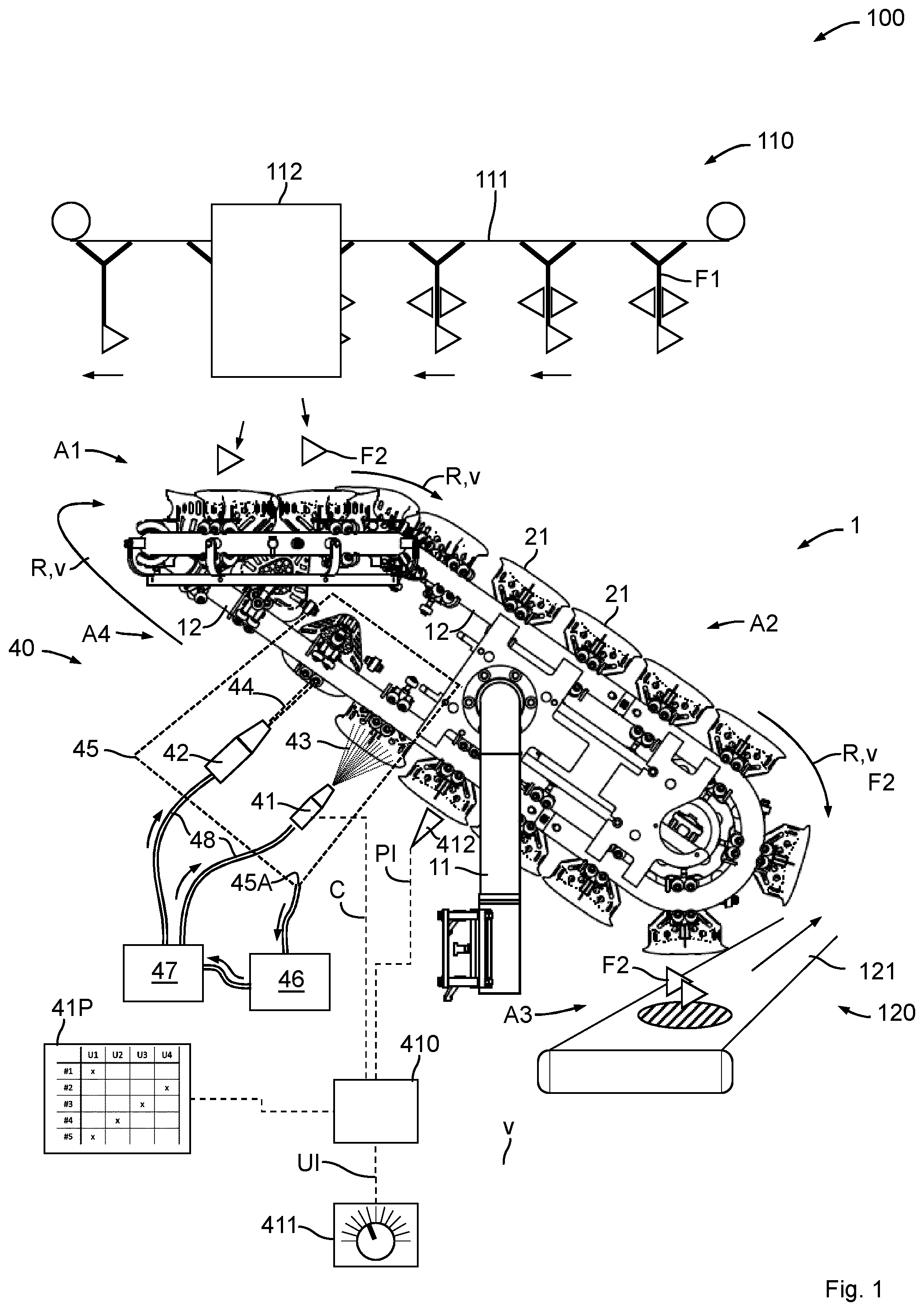Patent US12319514 — Conveyor device — Figure 1