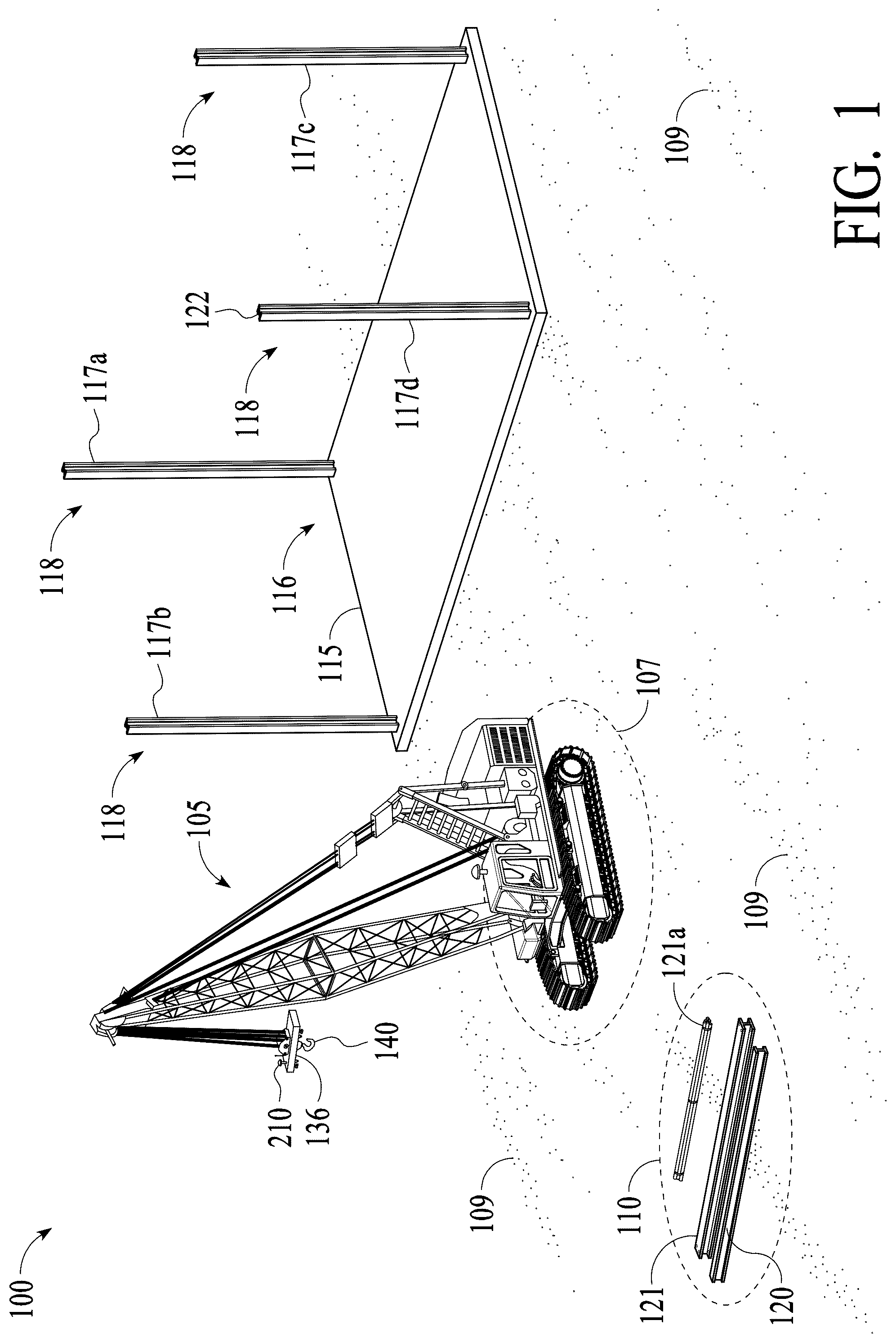 Patent US12319545 — Drone systems and methods for assisting a crane operator — Figure 1