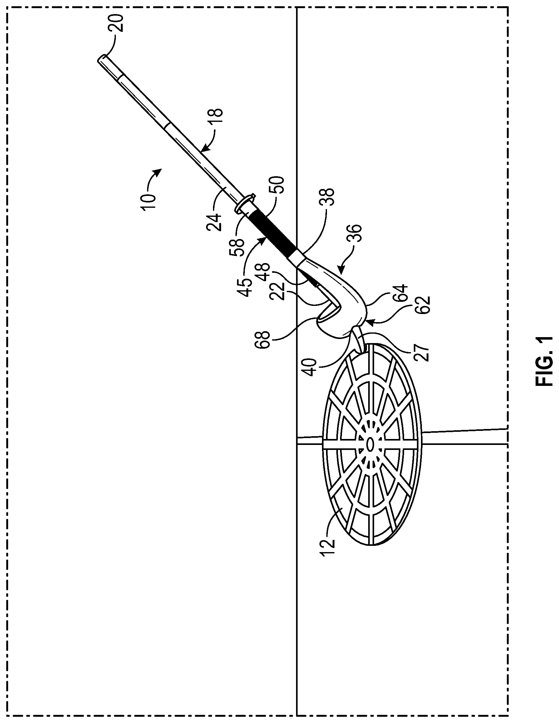 Patent US12319550 — Pry bar having a retractable end guard — Figure 1